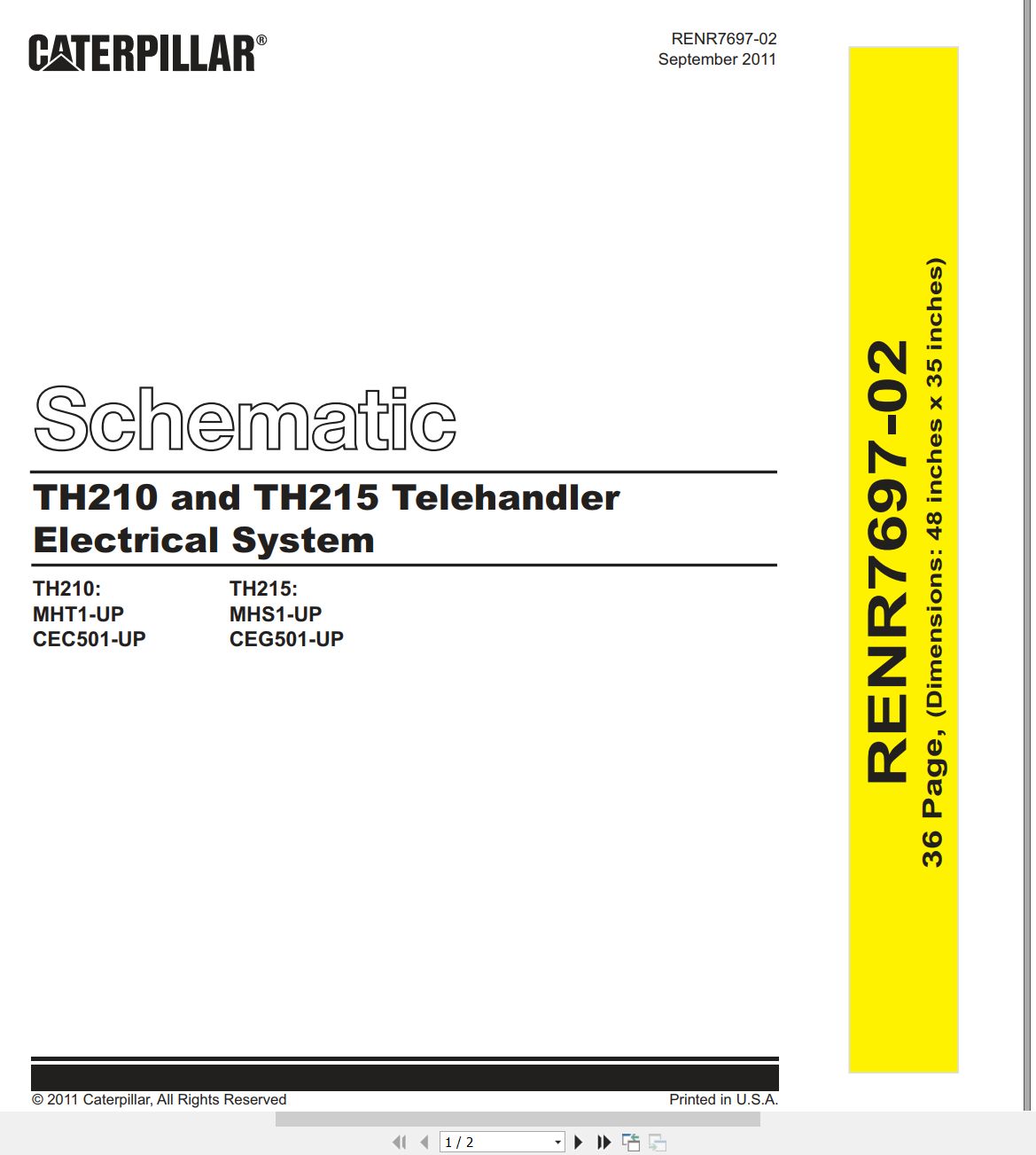 CAT Telehandler TH215 Electrical Hydraulic Schematic (1)