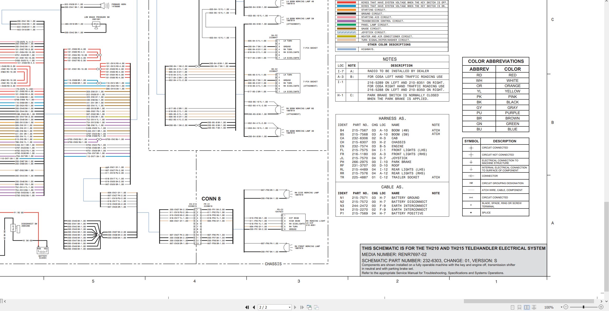 CAT Telehandler TH215 Electrical Hydraulic Schematic (2)