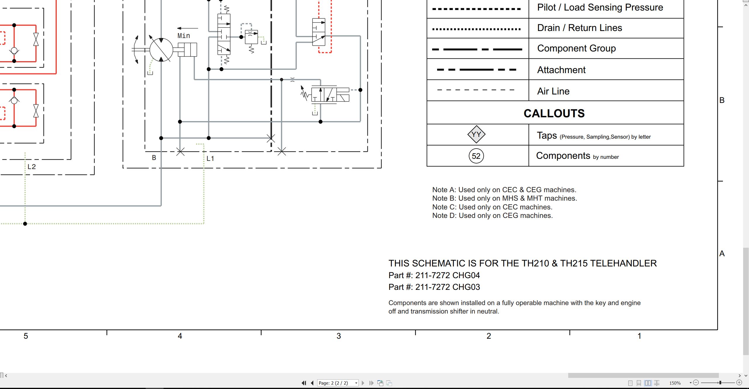 CAT Telehandler TH215 Electrical Hydraulic Schematic (3)