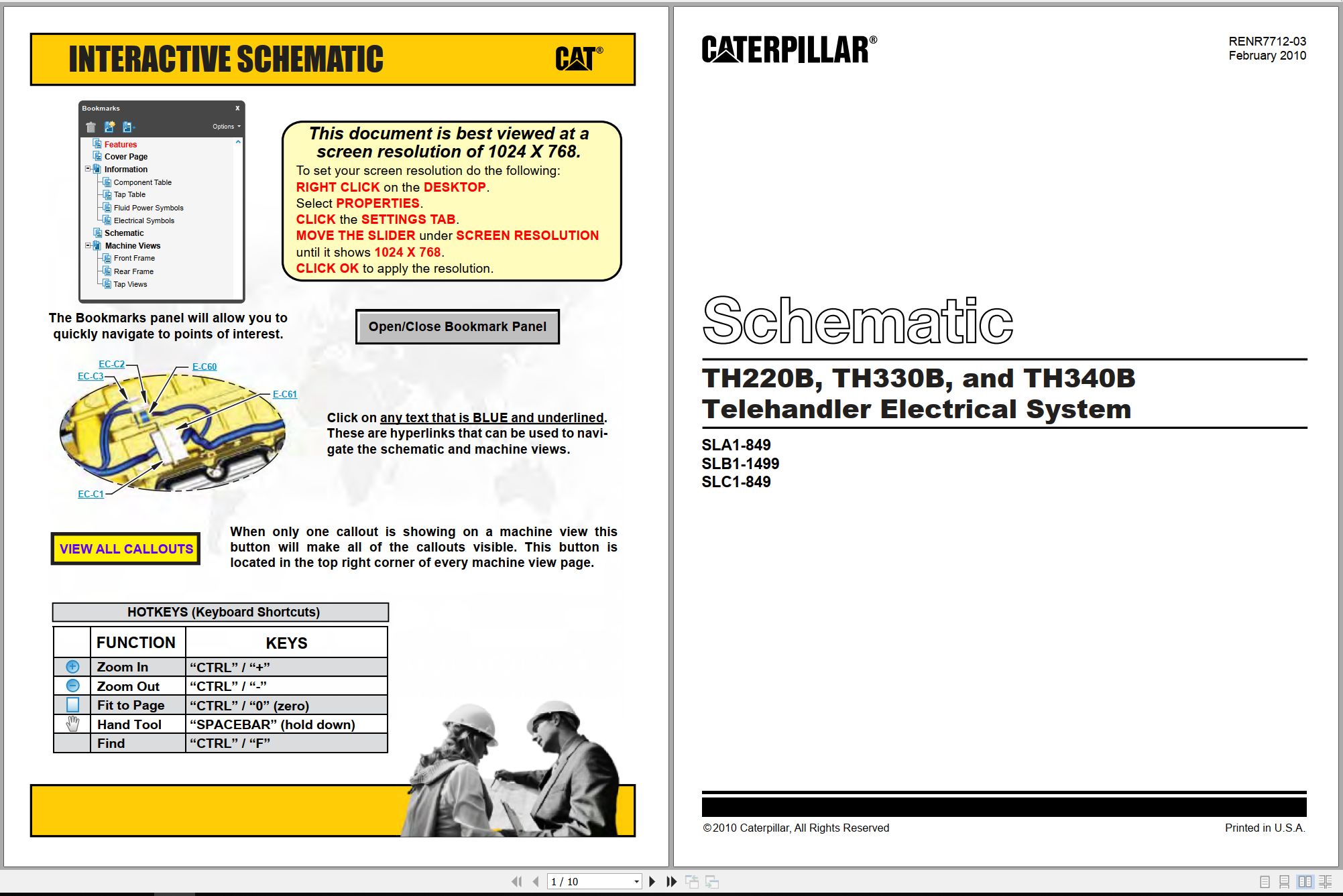 CAT Telehandler TH220B Electrical Hydraulic Schematic (1)