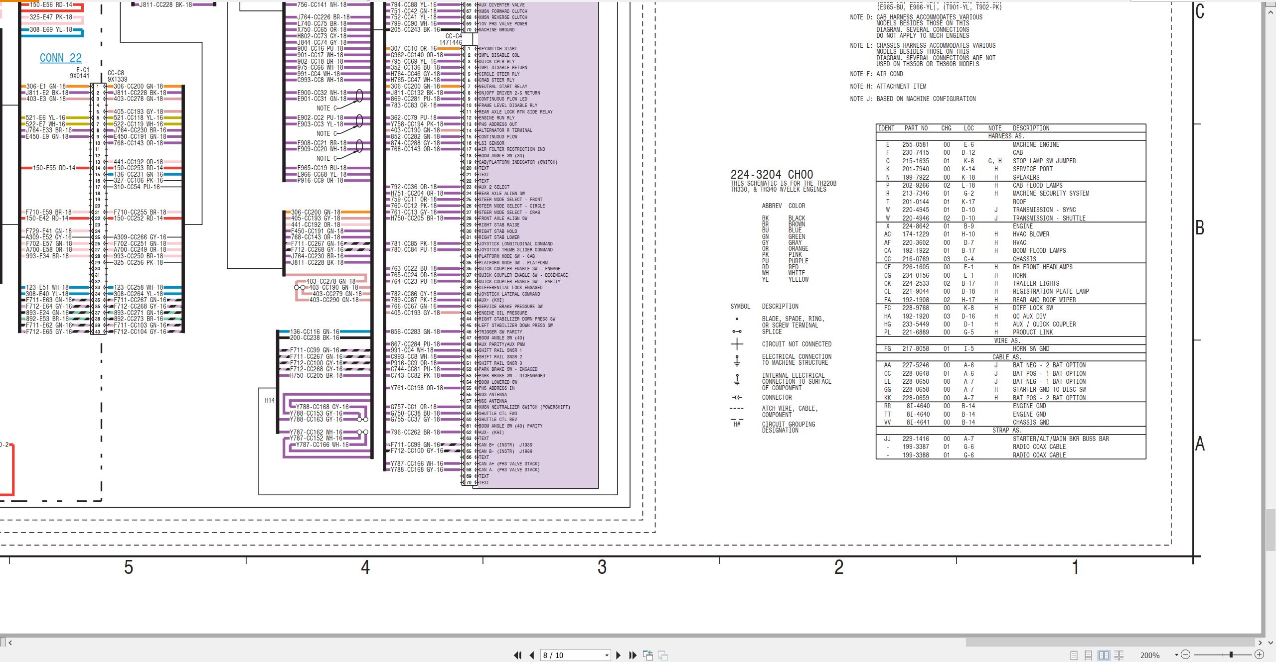 CAT Telehandler TH220B Electrical Hydraulic Schematic (2)