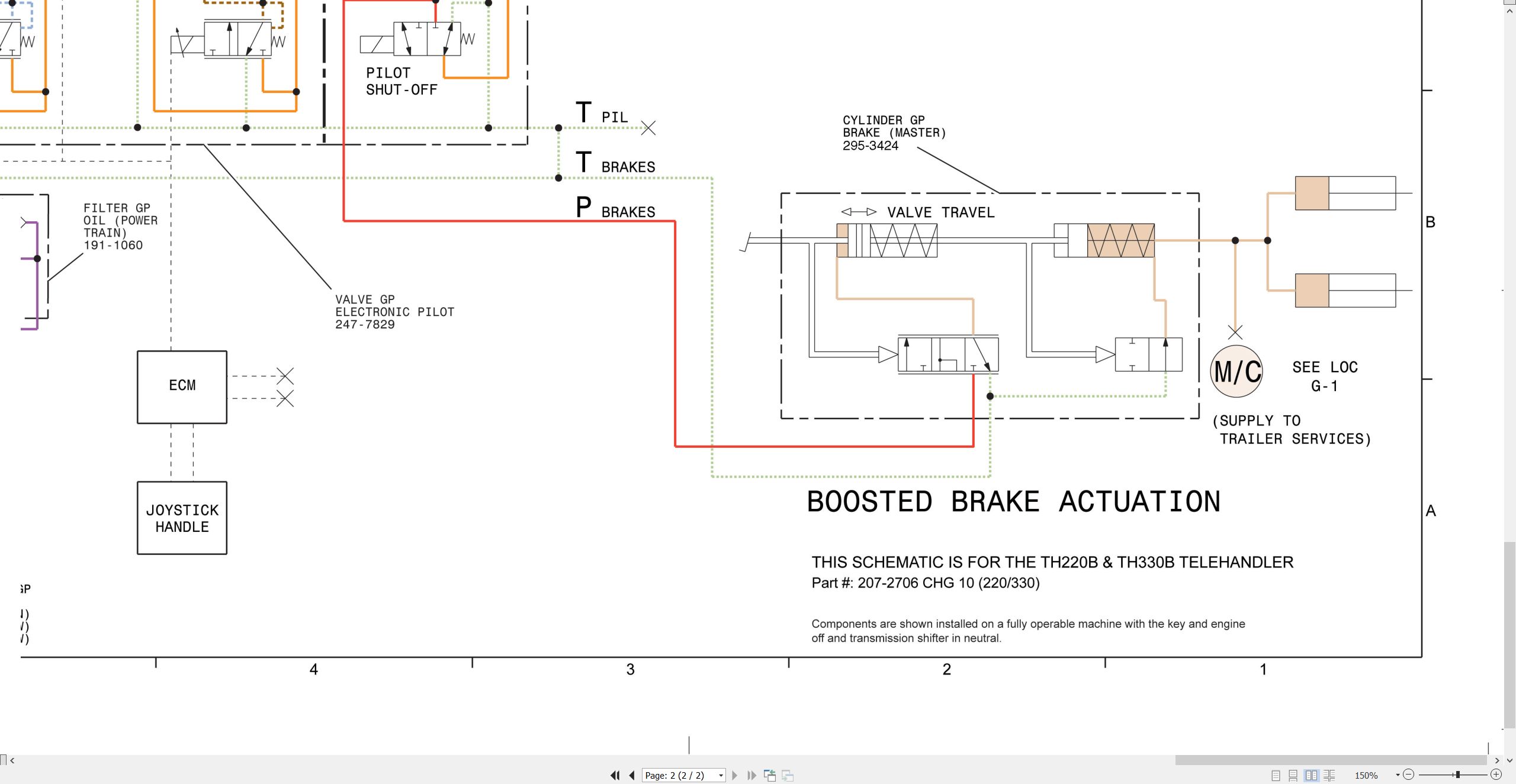 CAT Telehandler TH220B Electrical Hydraulic Schematic (3)
