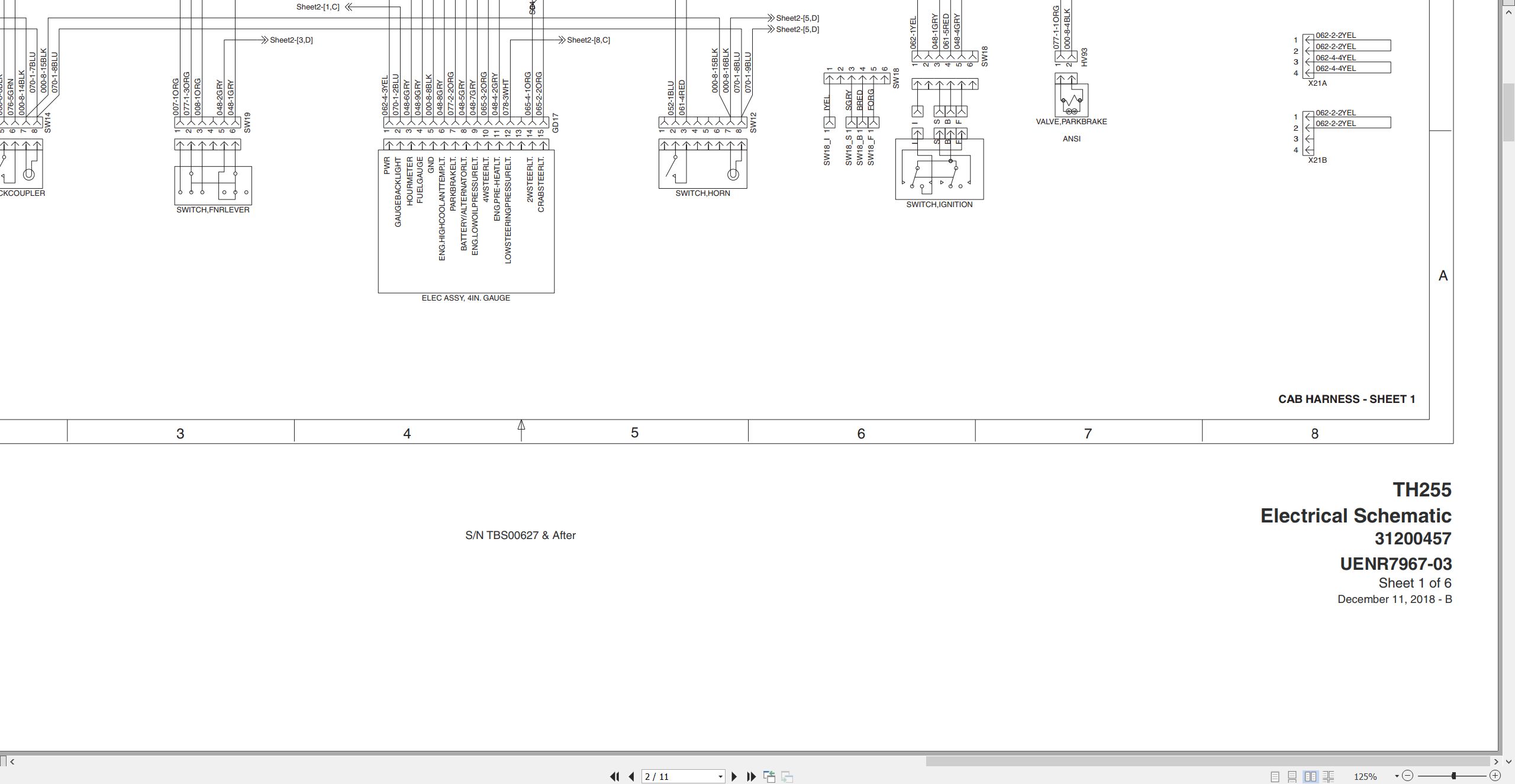 CAT Telehandler TH255 Electrical Hydraulic Schematic (1)