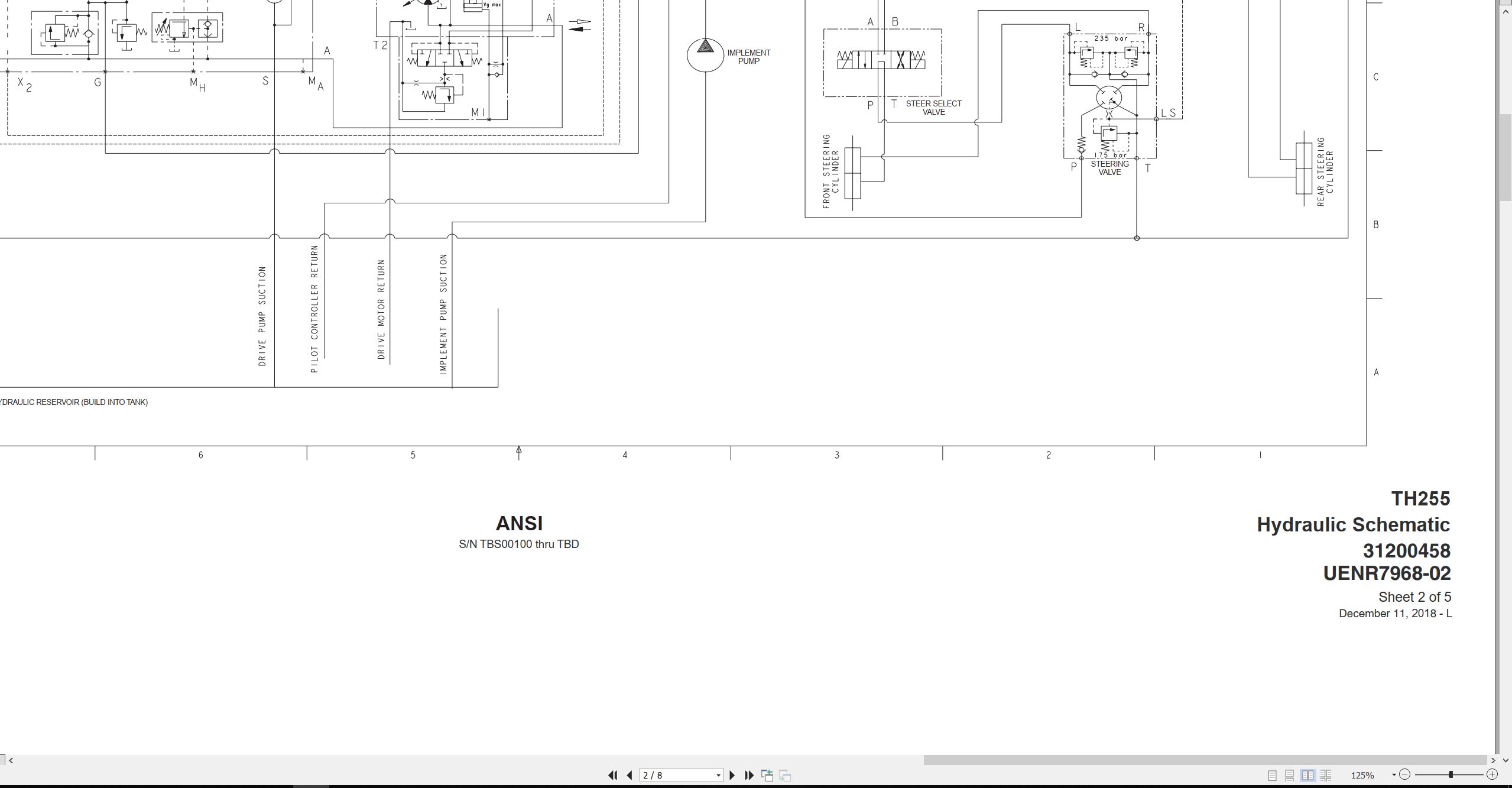 CAT Telehandler TH255 Electrical Hydraulic Schematic (2)