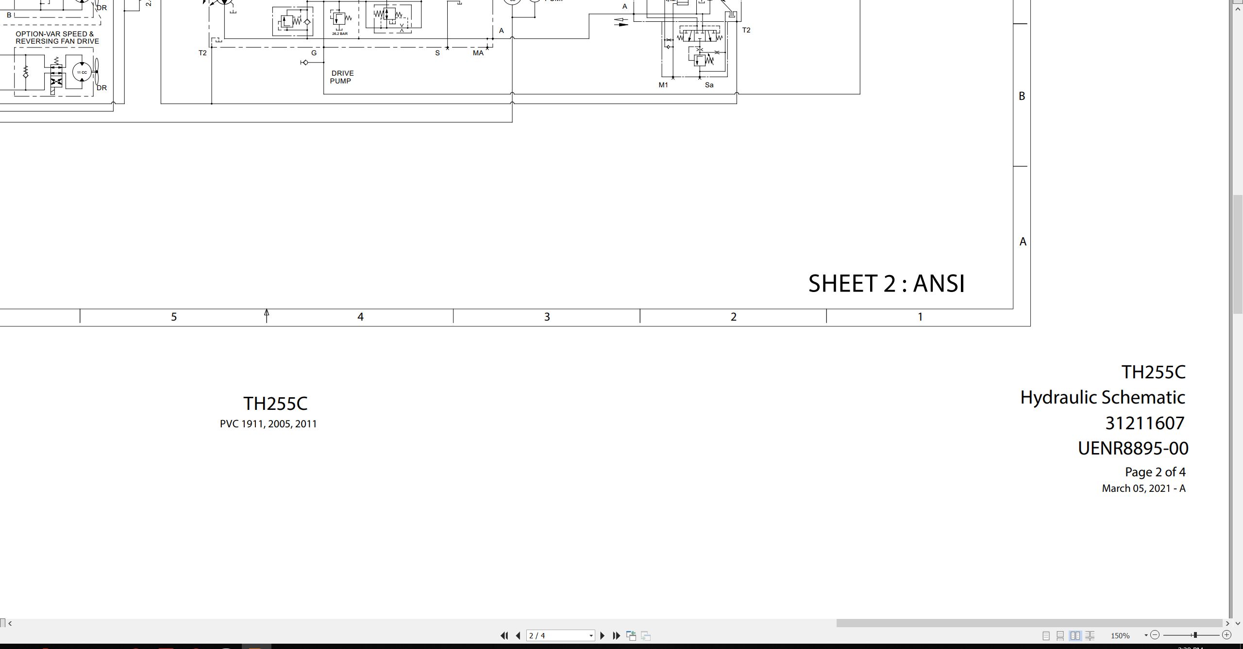 CAT Telehandler TH255C Electrical Hydraulic Schematic (2)