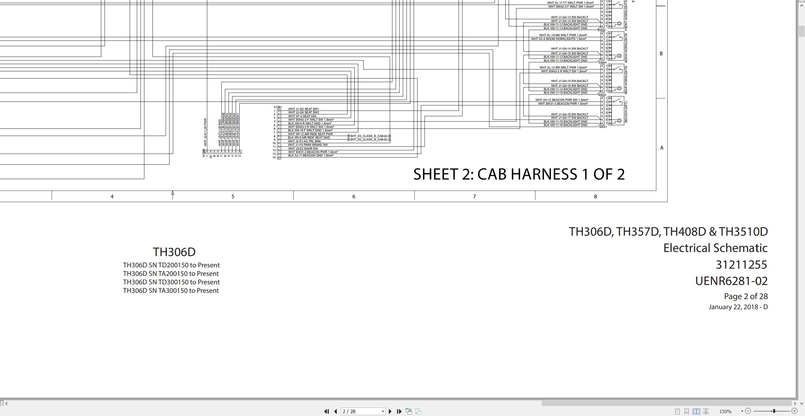 CAT Telehandler TH306D Electrical Hydraulic Schematic (1)