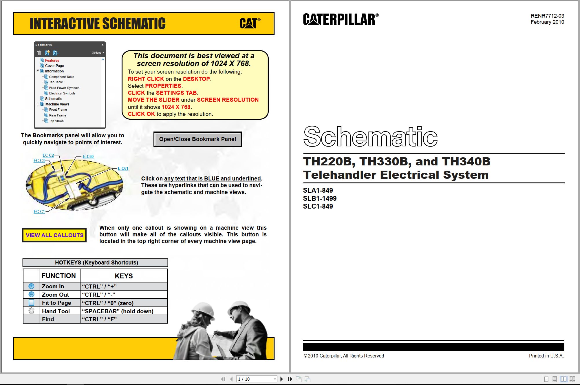 CAT Telehandler TH330B Electrical Hydraulic Schematic (1)