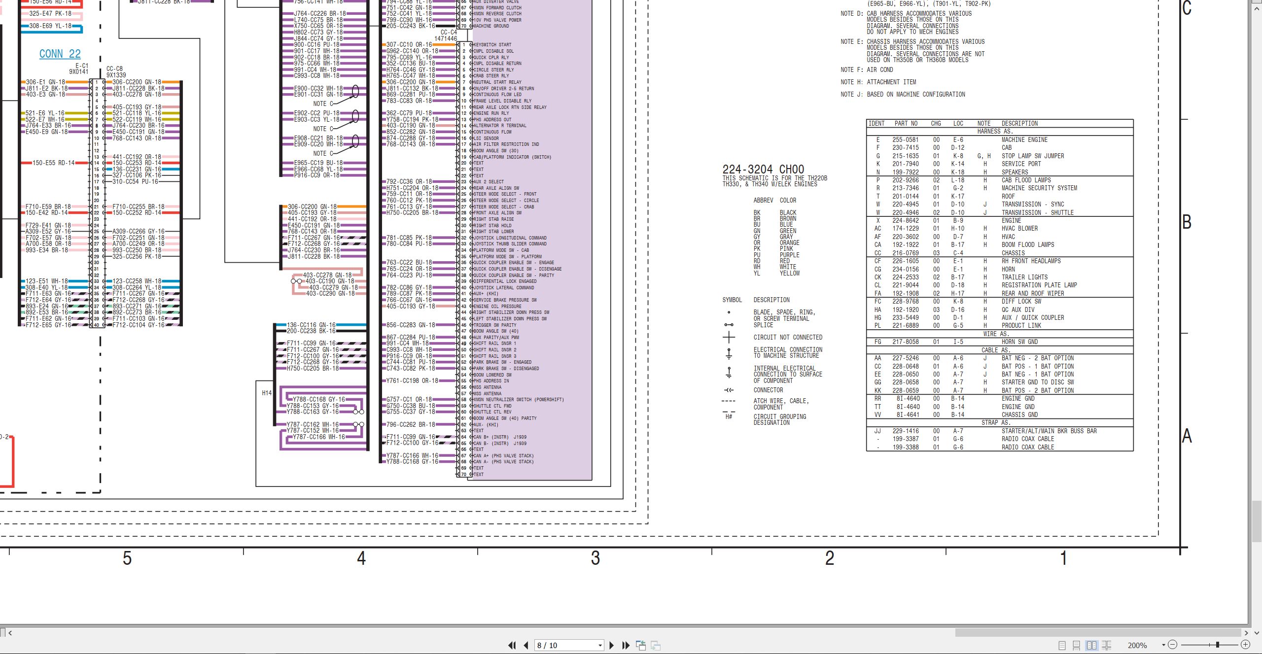 CAT Telehandler TH330B Electrical Hydraulic Schematic (2)