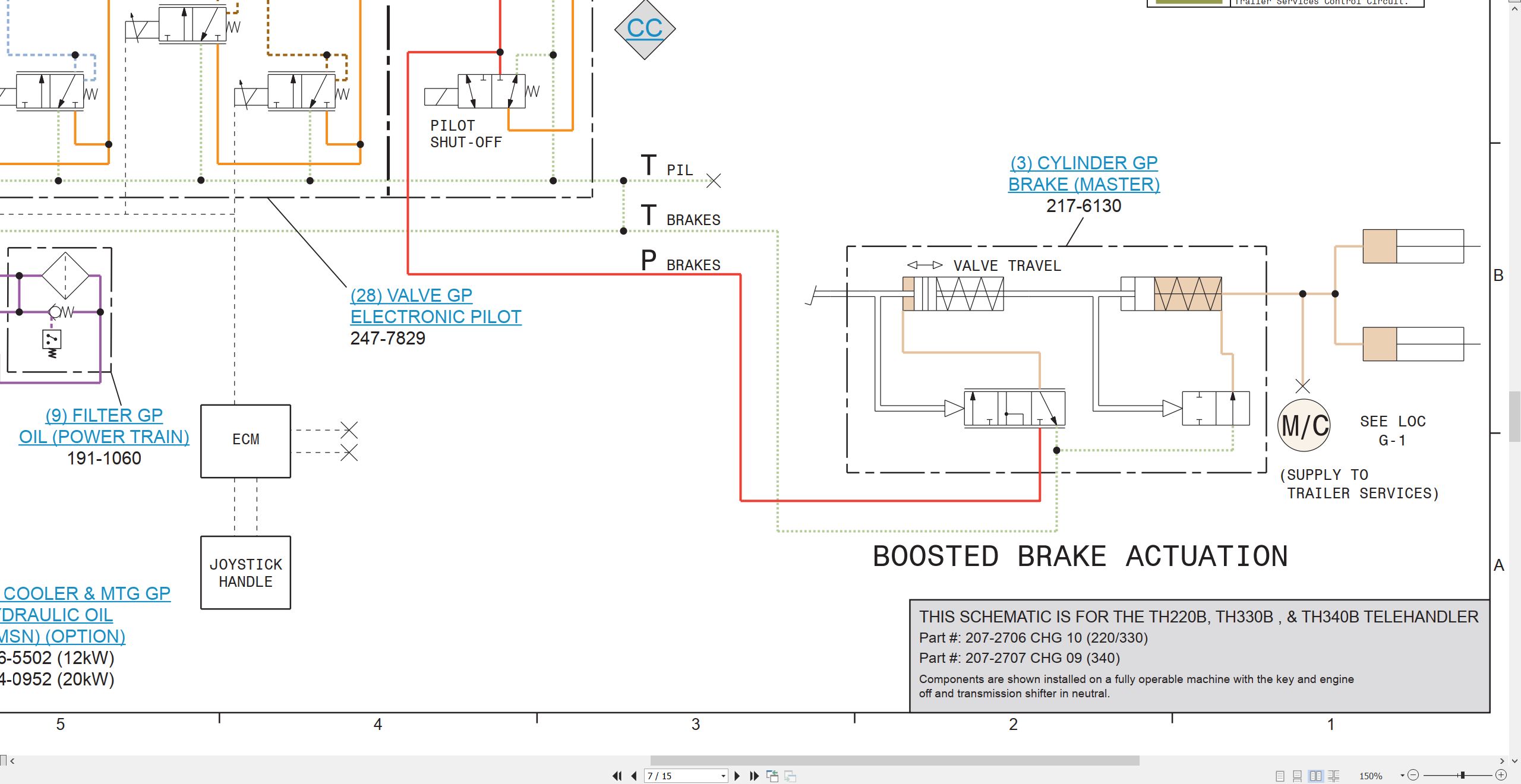 CAT Telehandler TH330B Electrical Hydraulic Schematic (3)