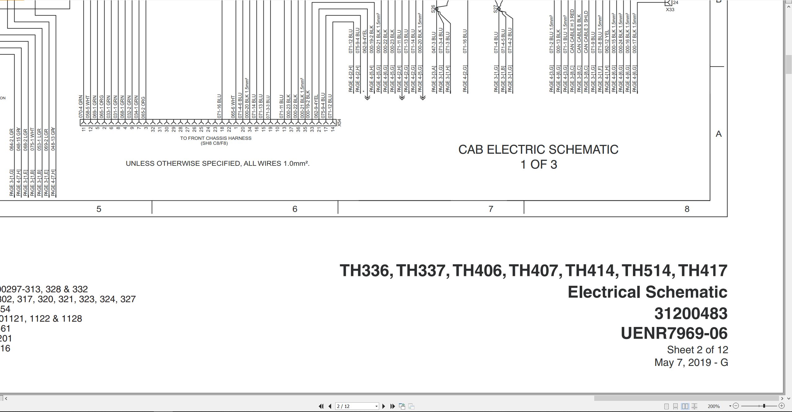 CAT Telehandler TH336 Electrical Hydraulic Schematic (1)