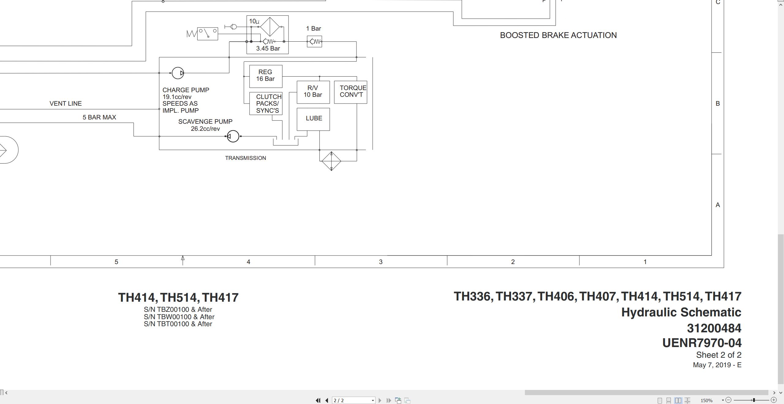 CAT Telehandler TH336 Electrical Hydraulic Schematic (2)