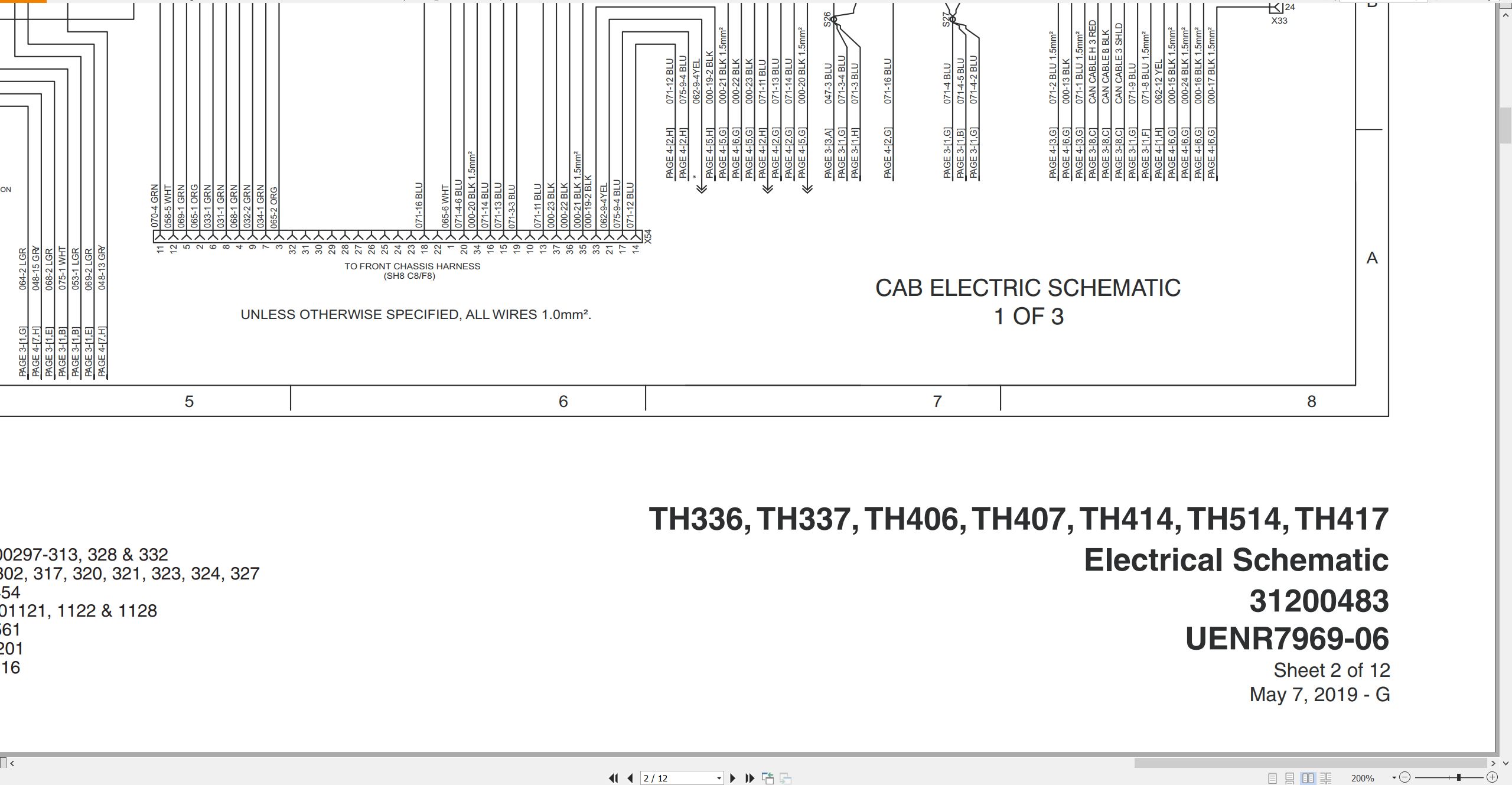 CAT Telehandler TH337 Electrical Hydraulic Schematic (1)