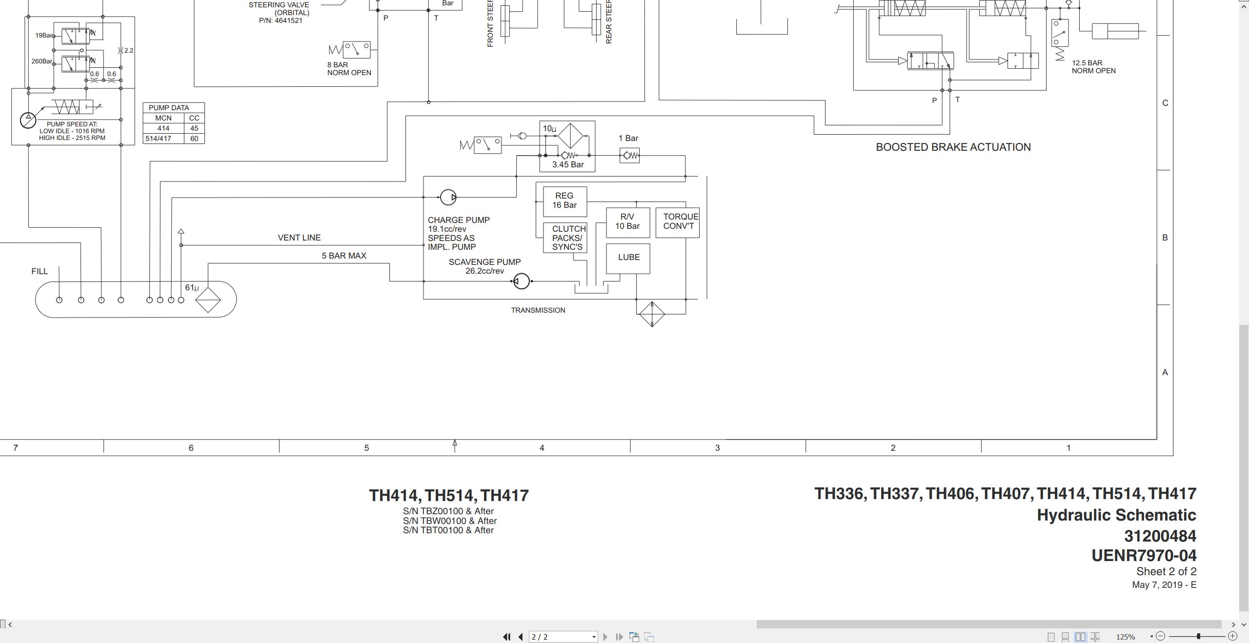 CAT Telehandler TH337 Electrical Hydraulic Schematic (2)