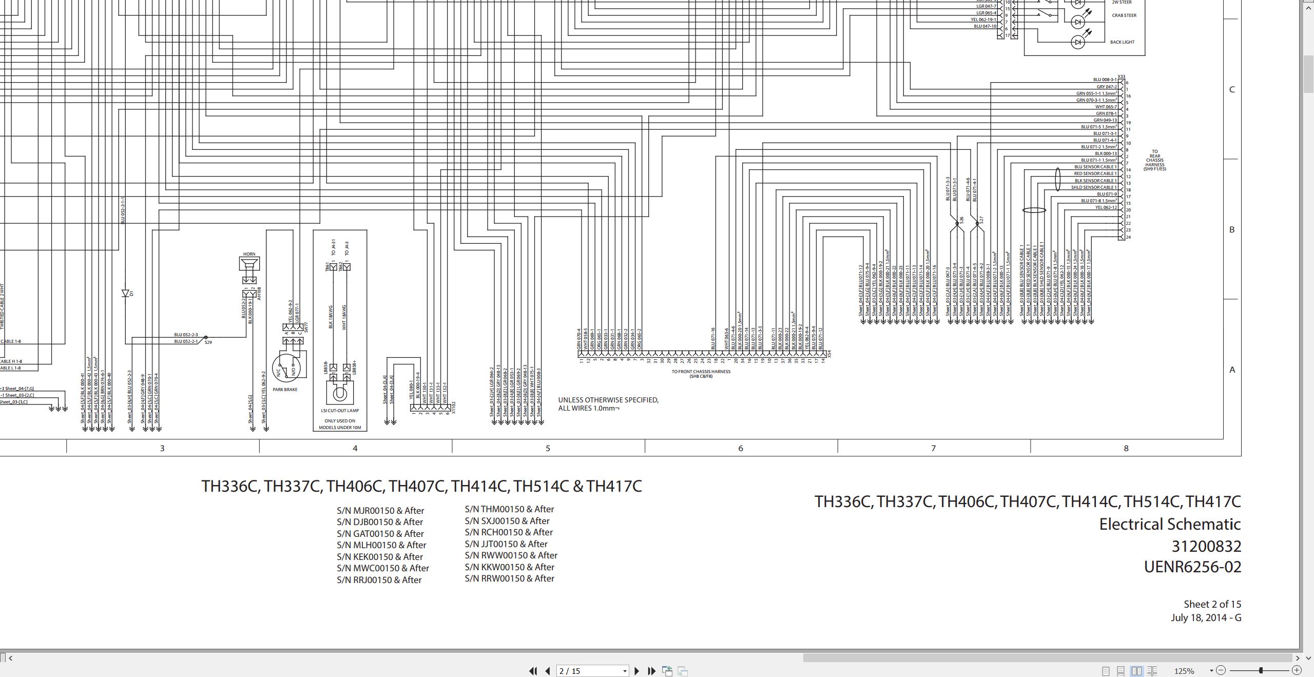 CAT Telehandler TH337C Electrical Hydraulic Schematic (1)