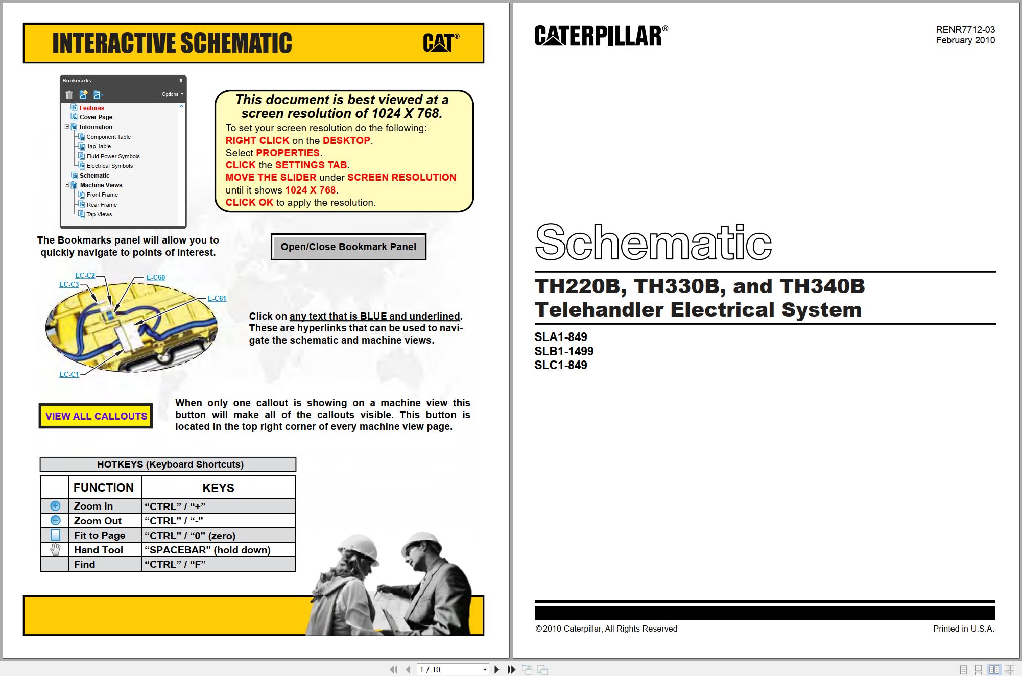 CAT Telehandler TH340B Electrical Hydraulic Schematic (1)