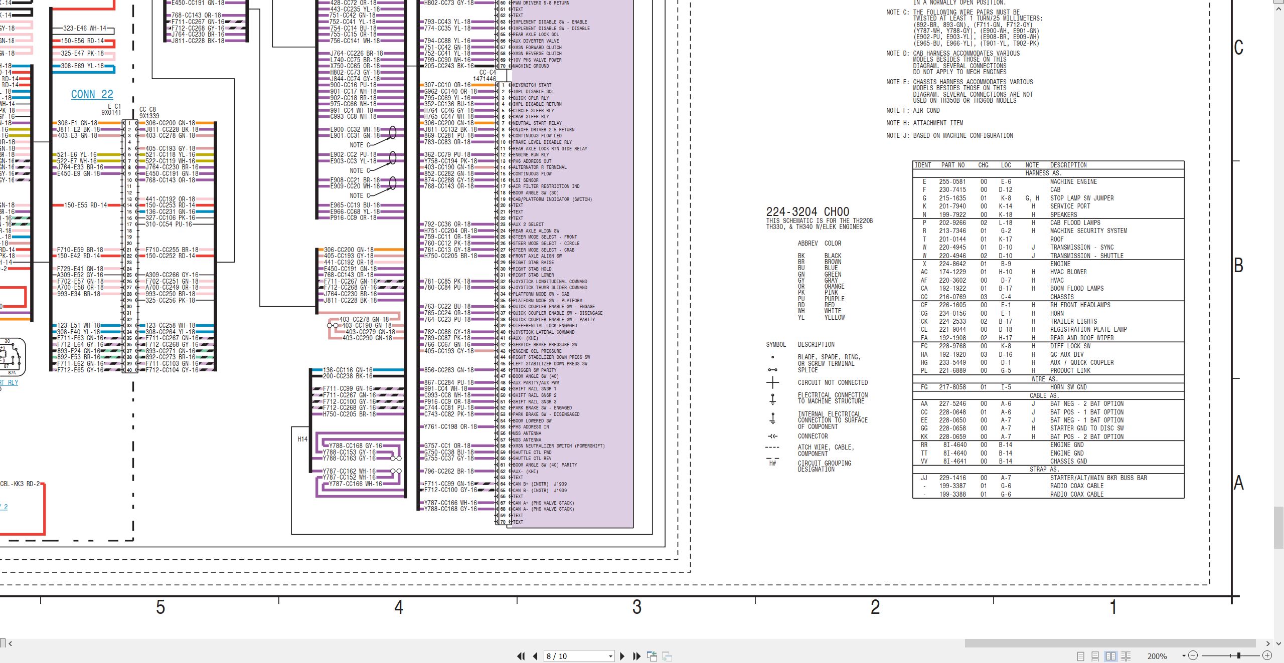 CAT Telehandler TH340B Electrical Hydraulic Schematic (2)