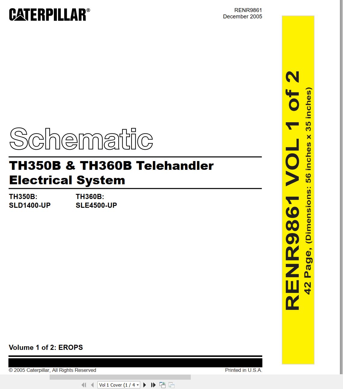 CAT Telehandler TH350B Electrical Hydraulic Schematic (1)