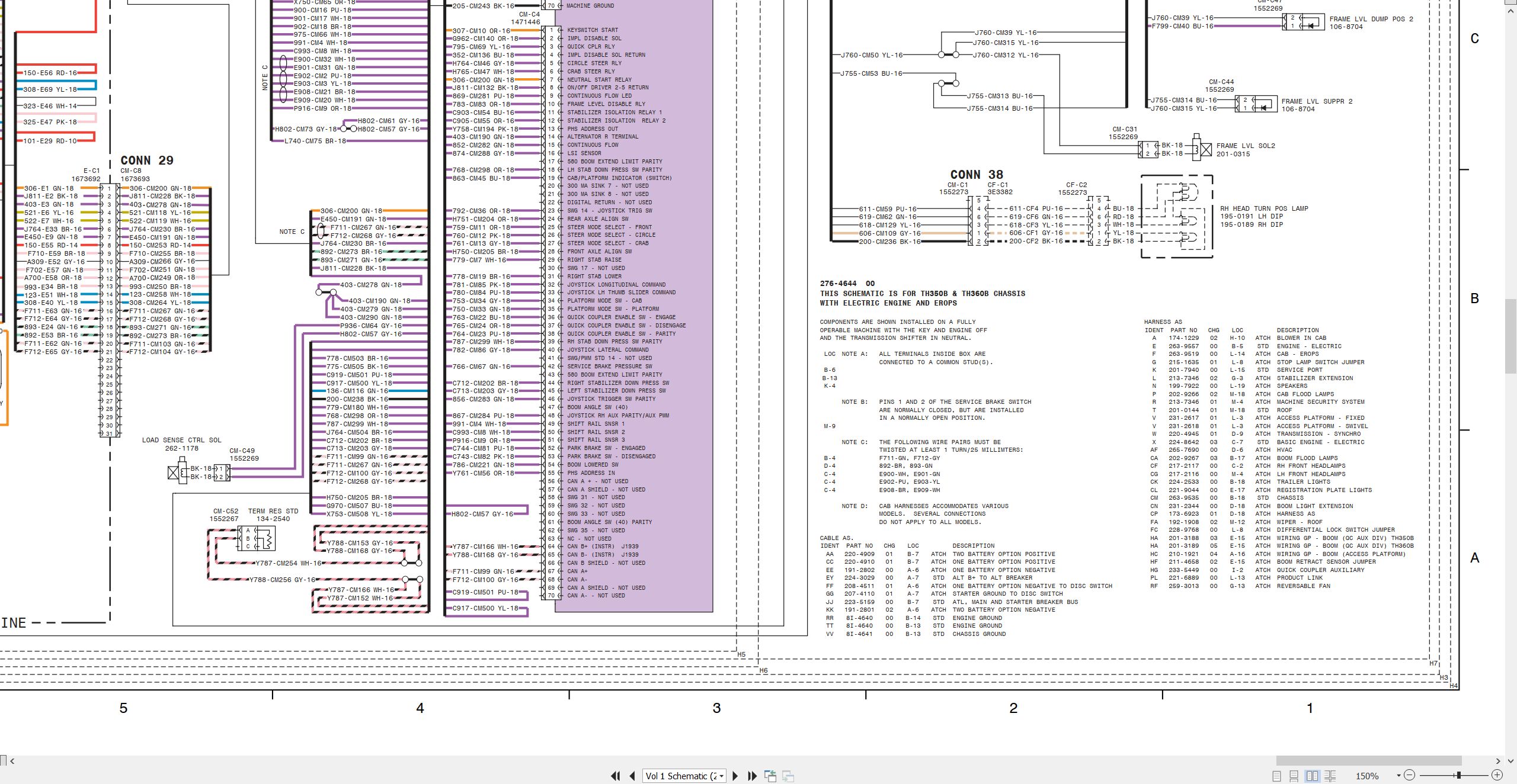 CAT Telehandler TH350B Electrical Hydraulic Schematic (2)