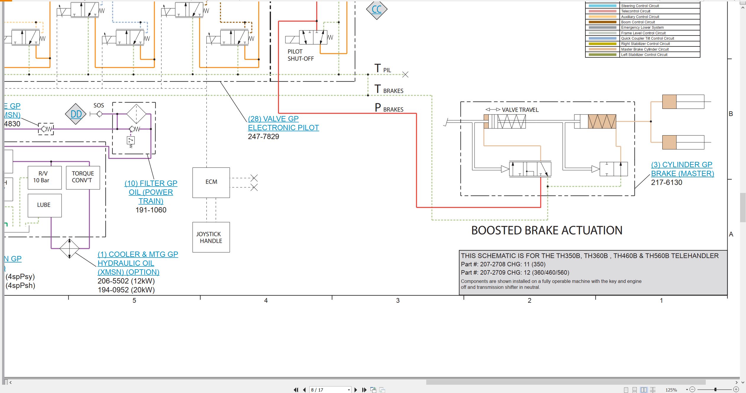 CAT Telehandler TH350B Electrical Hydraulic Schematic (3)