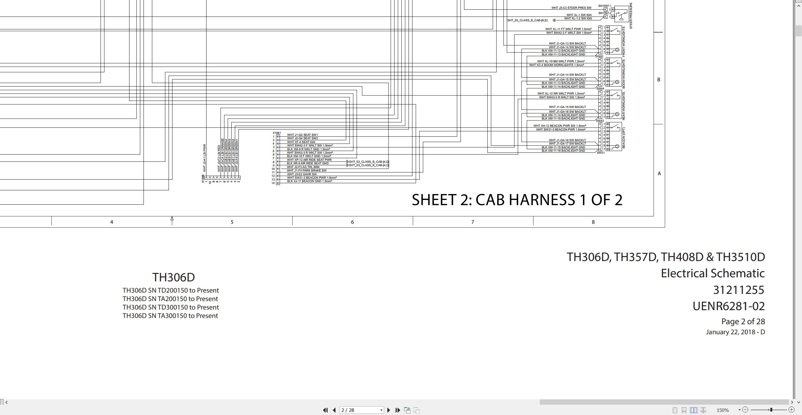 CAT Telehandler TH357D Electrical Hydraulic Schematic (1)