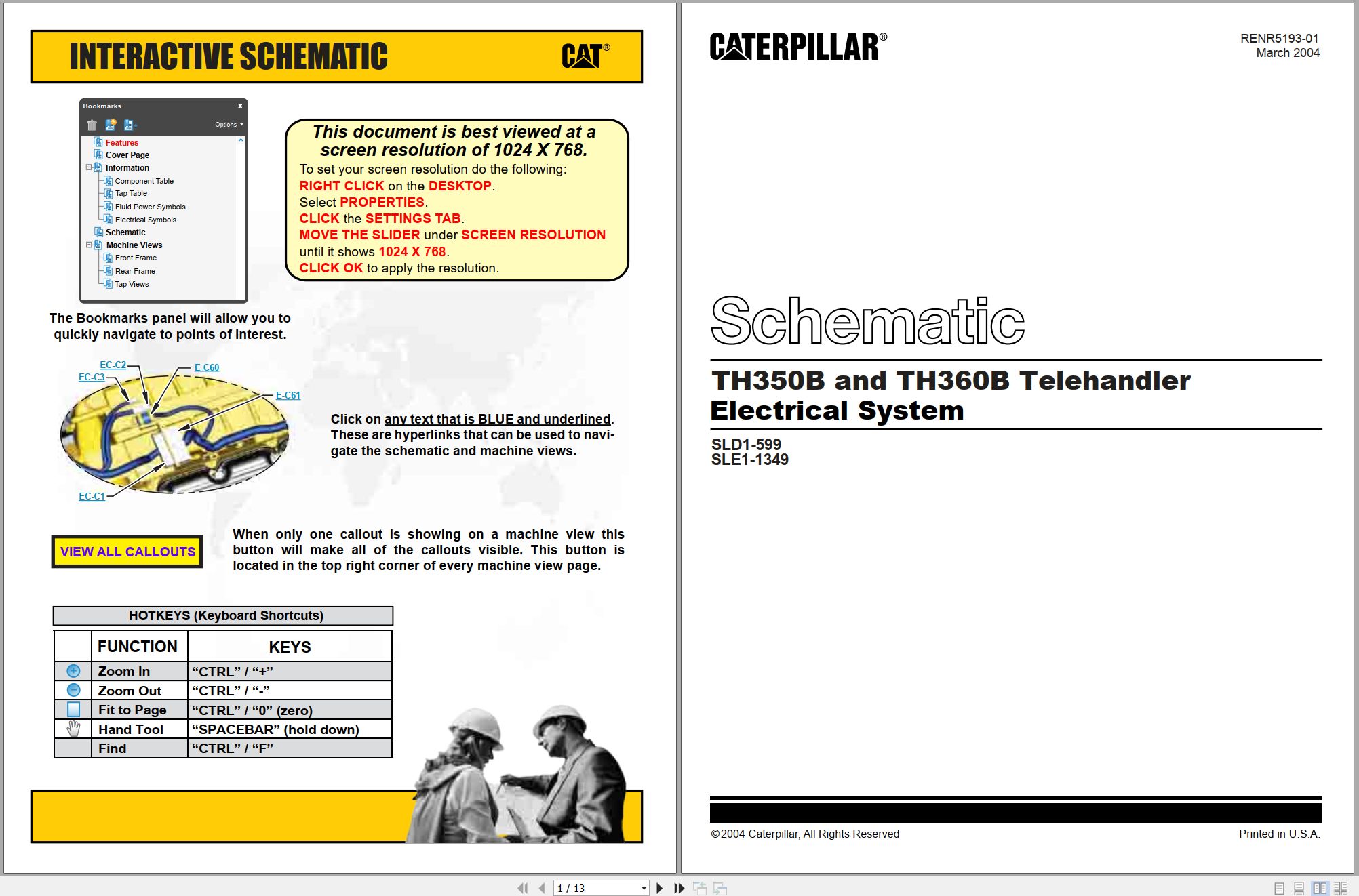 CAT Telehandler TH360B Electrical Hydraulic Schematic (1)