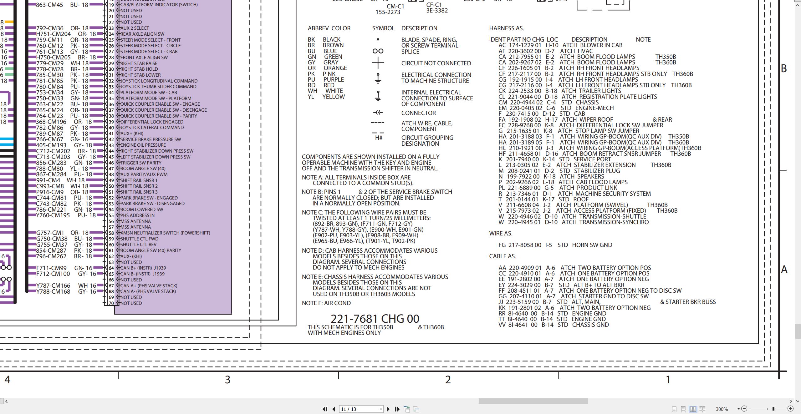 CAT Telehandler TH360B Electrical Hydraulic Schematic (2)