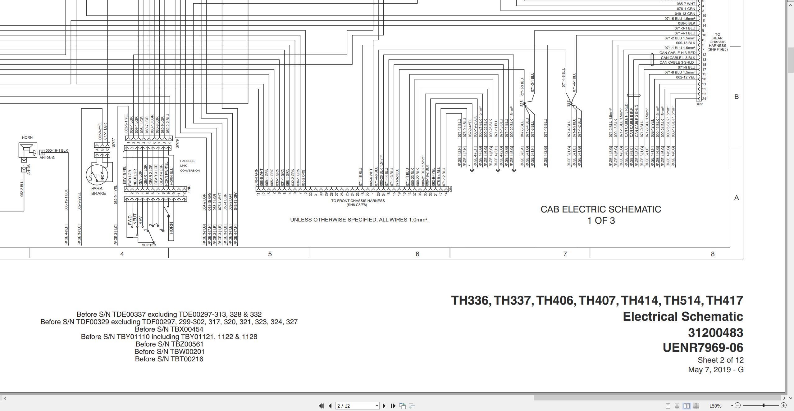CAT Telehandler TH406 Electrical Hydraulic Schematic (1)