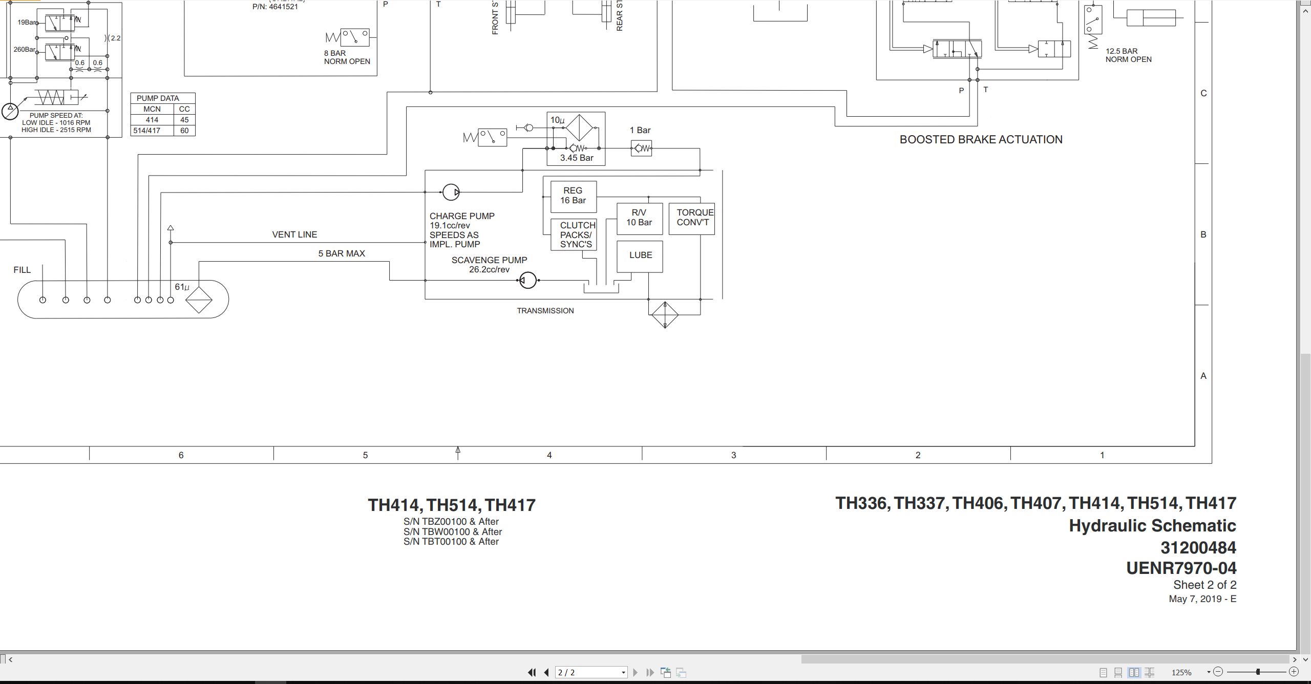 CAT Telehandler TH406 Electrical Hydraulic Schematic (2)
