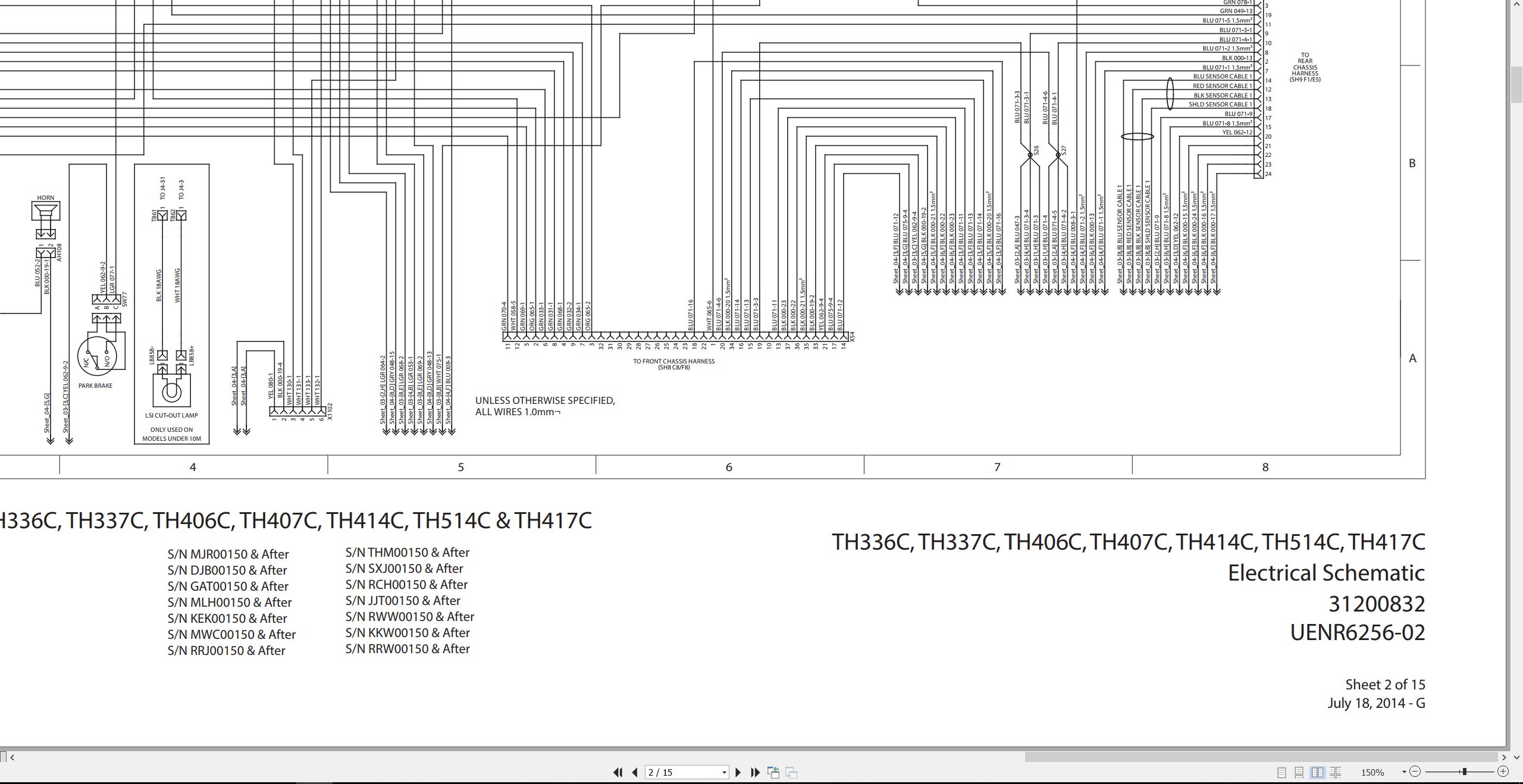 CAT Telehandler TH406C Electrical Hydraulic Schematic (1)