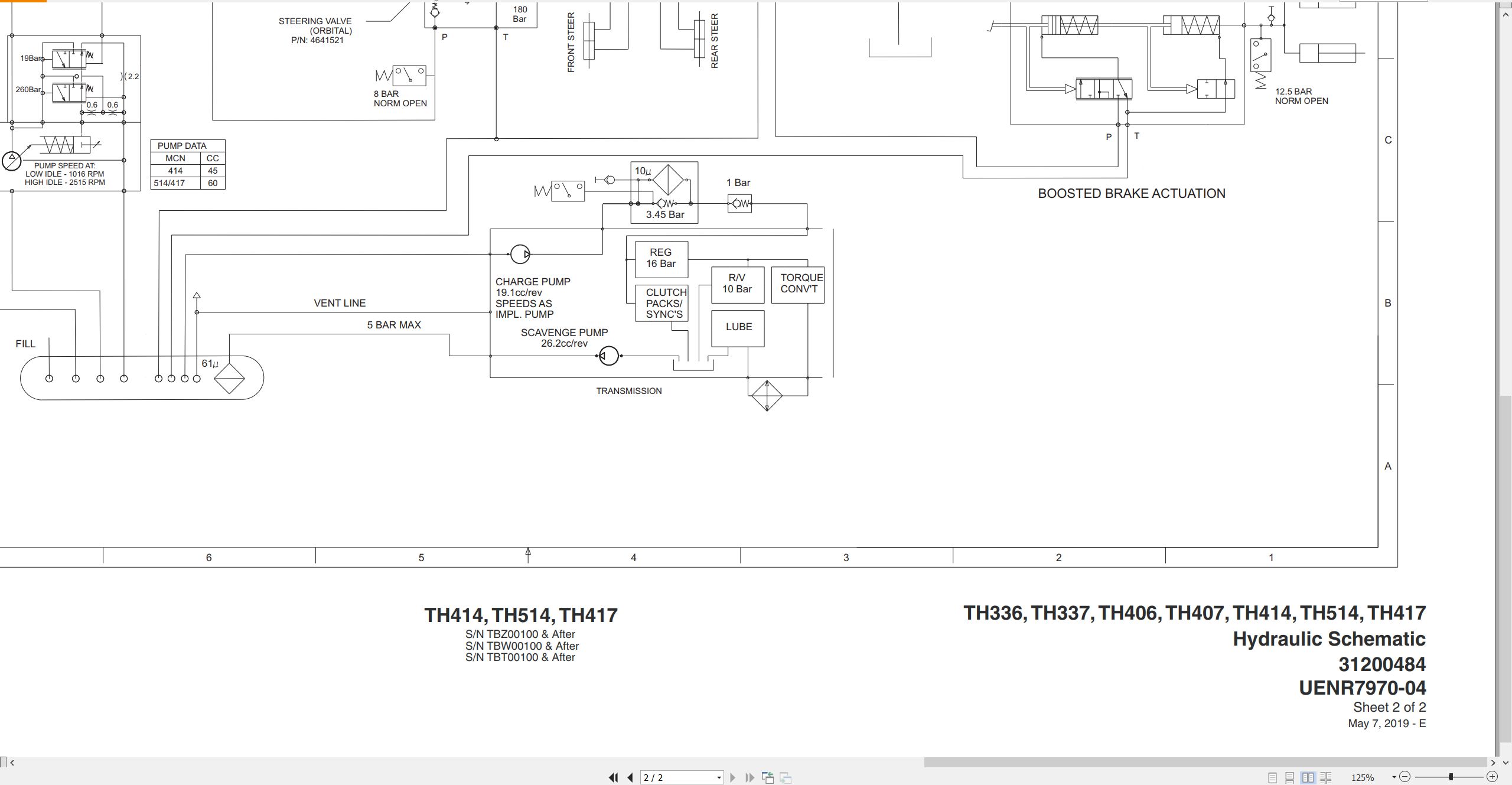 CAT Telehandler TH407 Electrical Hydraulic Schematic (2)