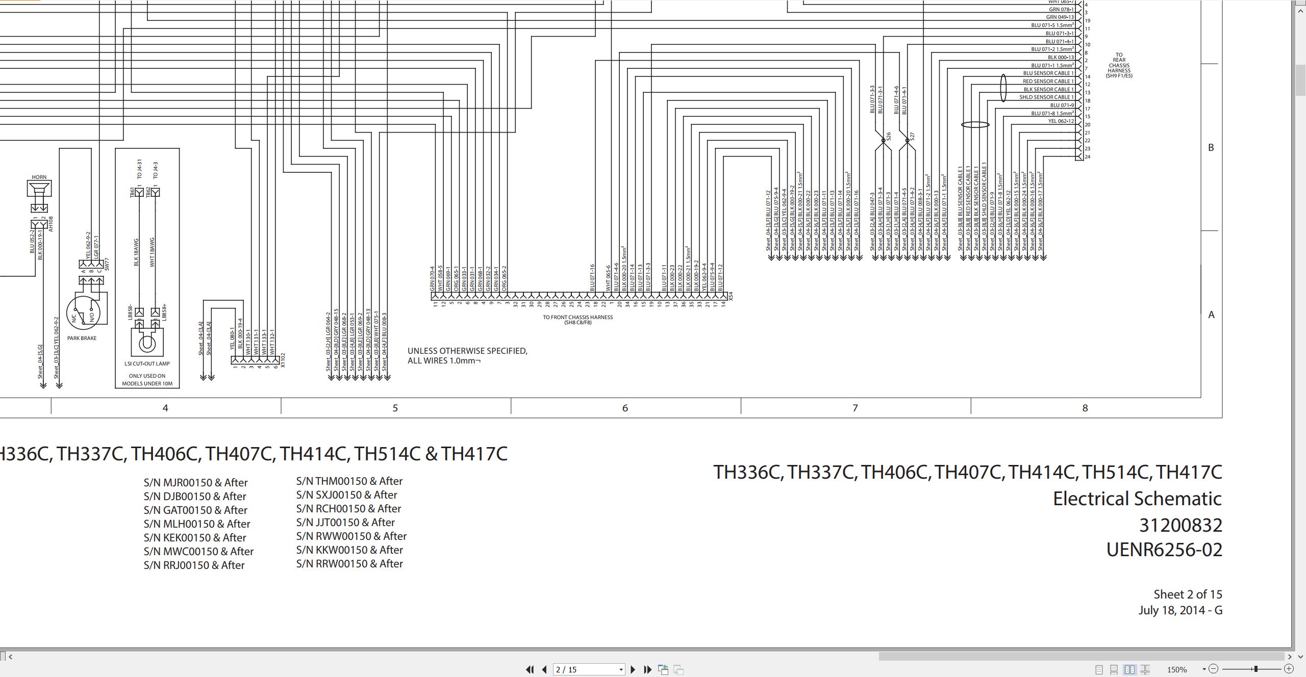 CAT Telehandler TH407C Electrical Hydraulic Schematic (1)