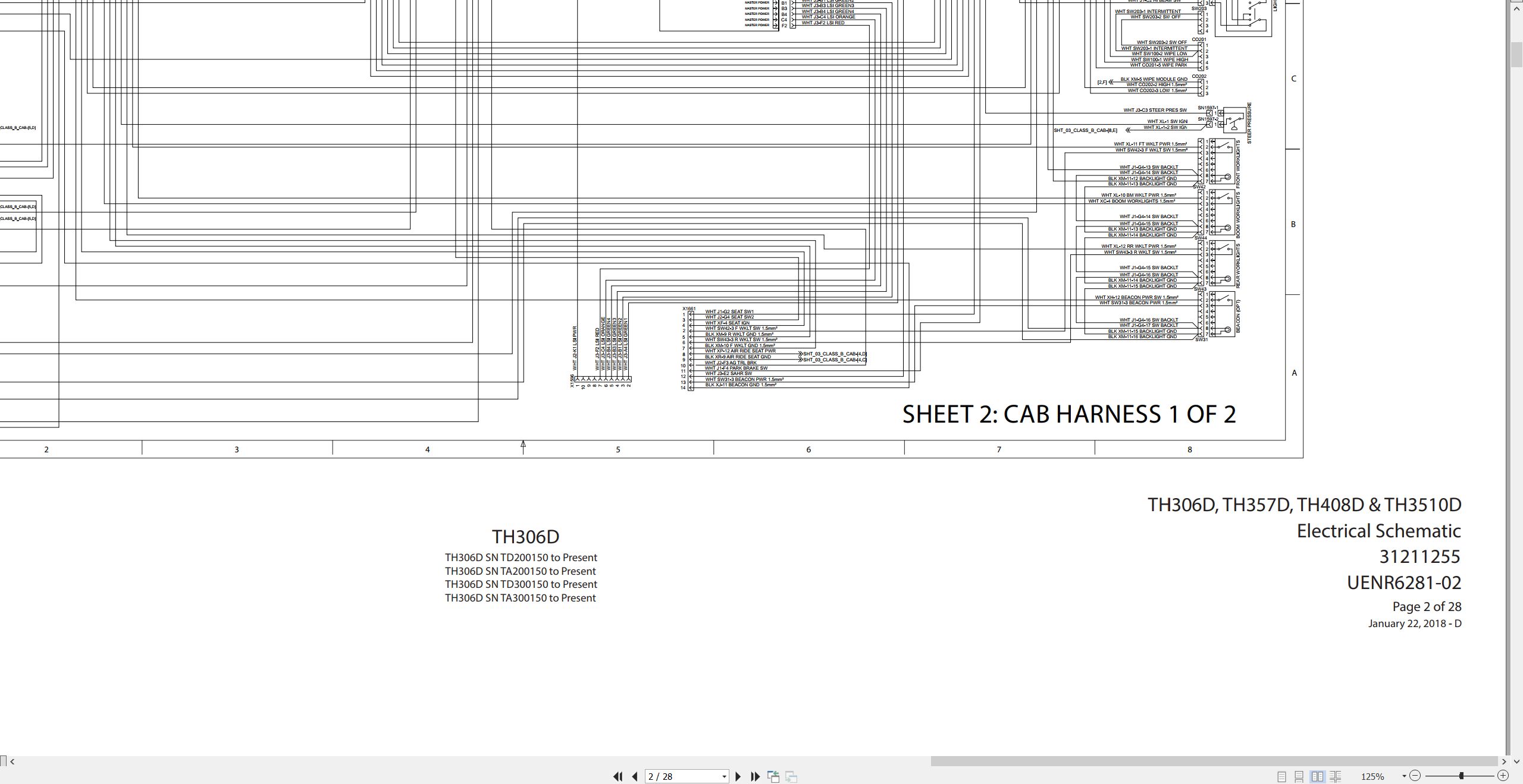 CAT Telehandler TH408D Electrical Hydraulic Schematic (1)