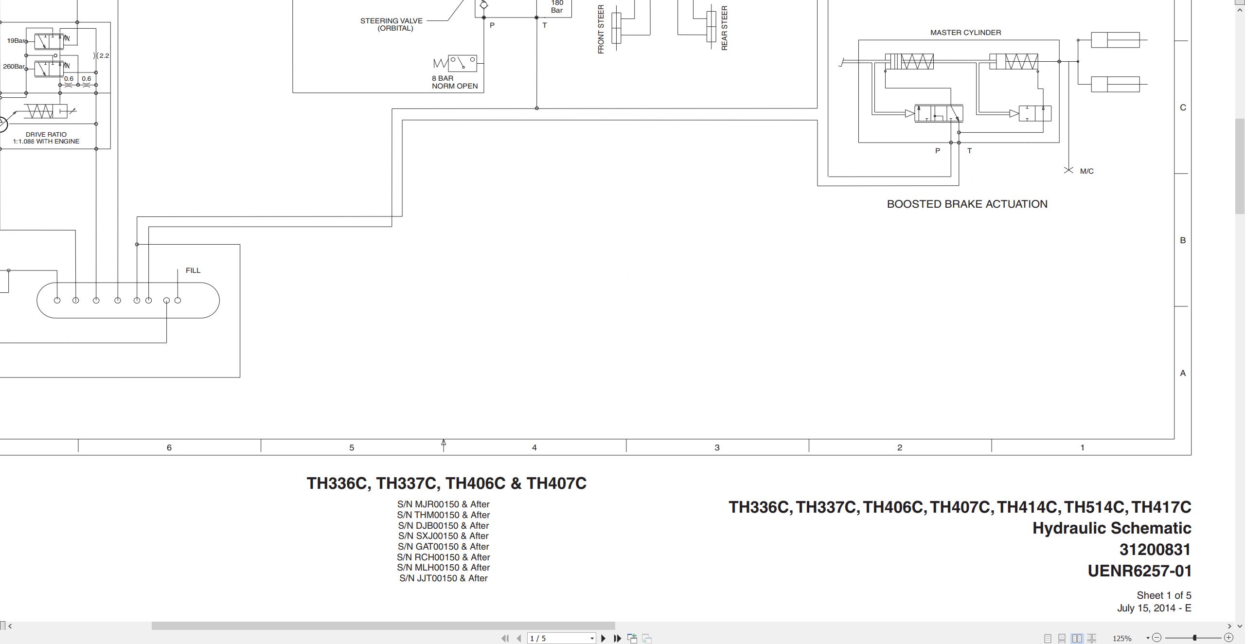 CAT Telehandler TH414C Electrical Hydraulic Schematic (2)