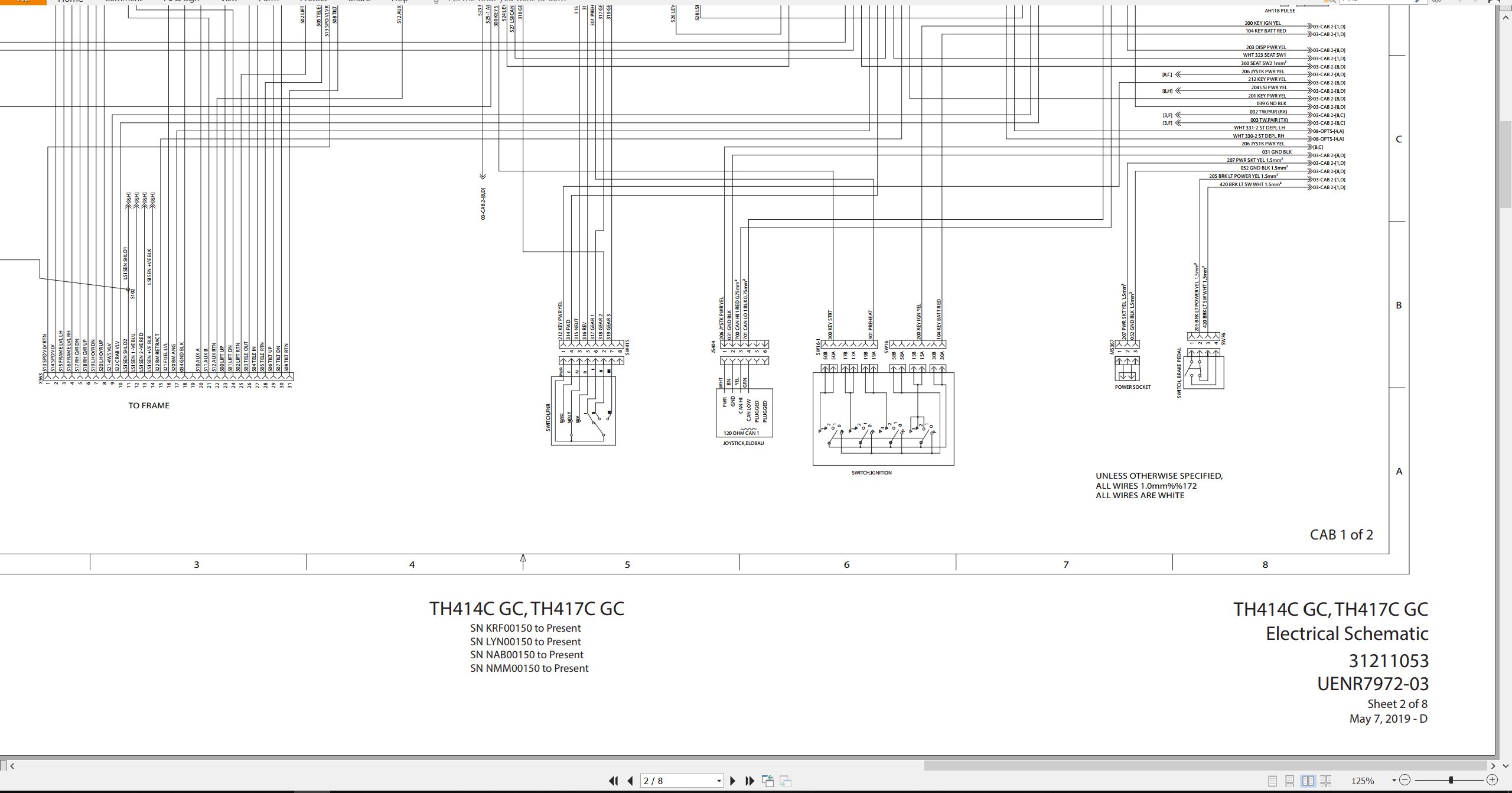 CAT Telehandler TH414C GC Electrical Hydraulic Schematic (1)