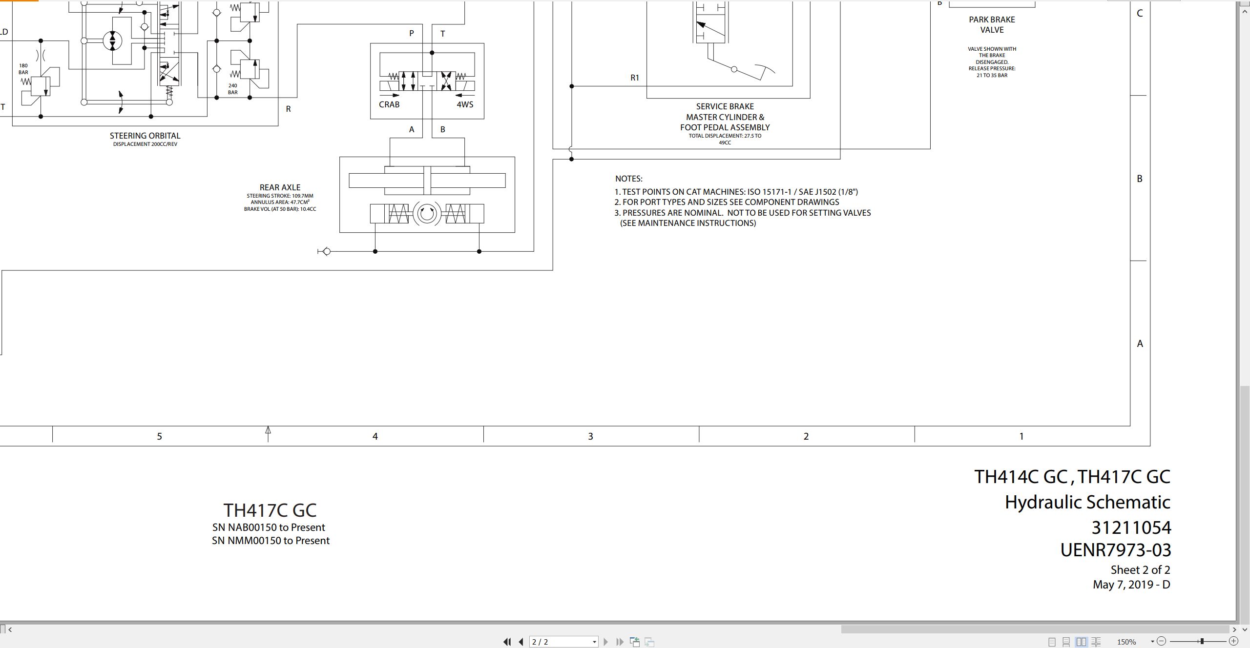 CAT Telehandler TH414C GC Electrical Hydraulic Schematic (2)