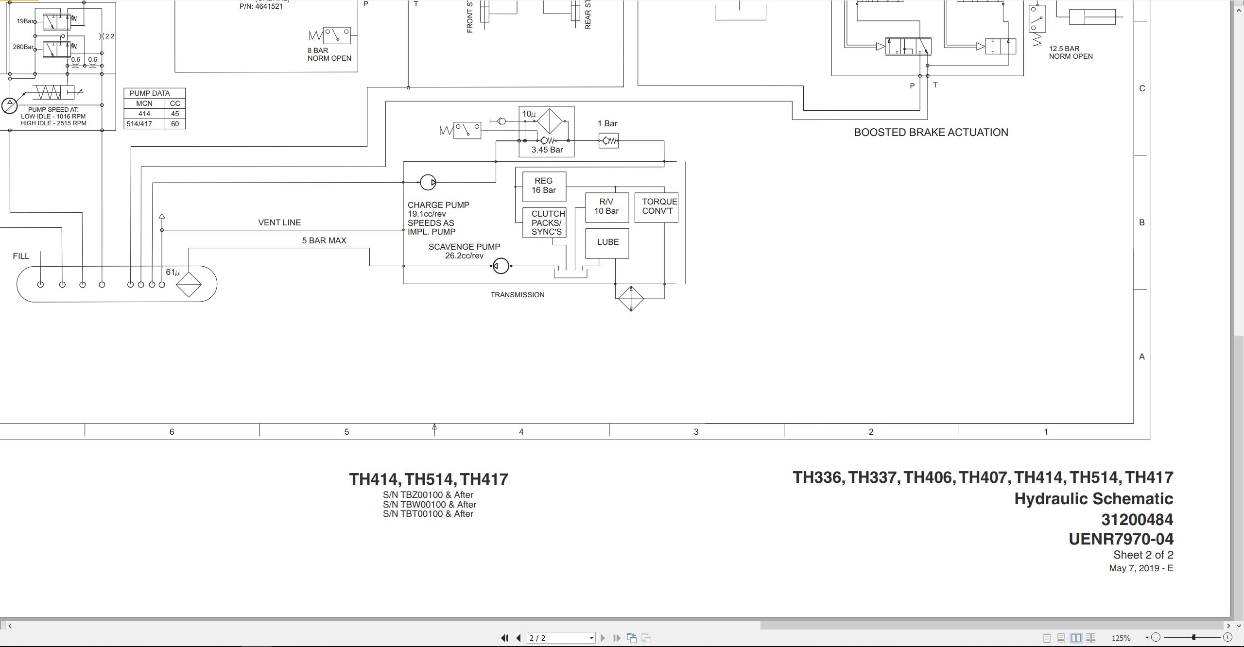 CAT Telehandler TH417 Electrical Hydraulic Schematic (2)