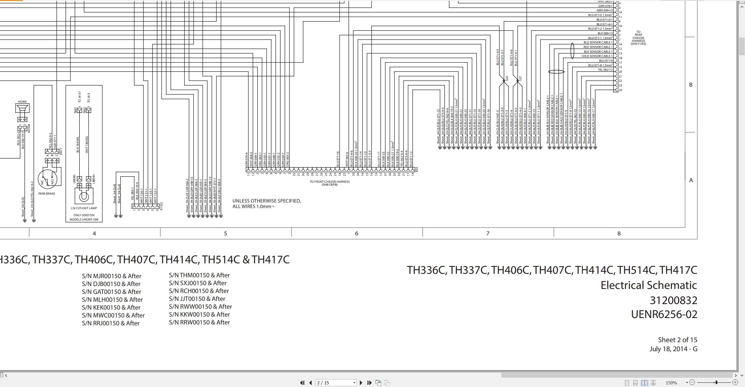 CAT Telehandler TH417C Electrical Hydraulic Schematic (1)