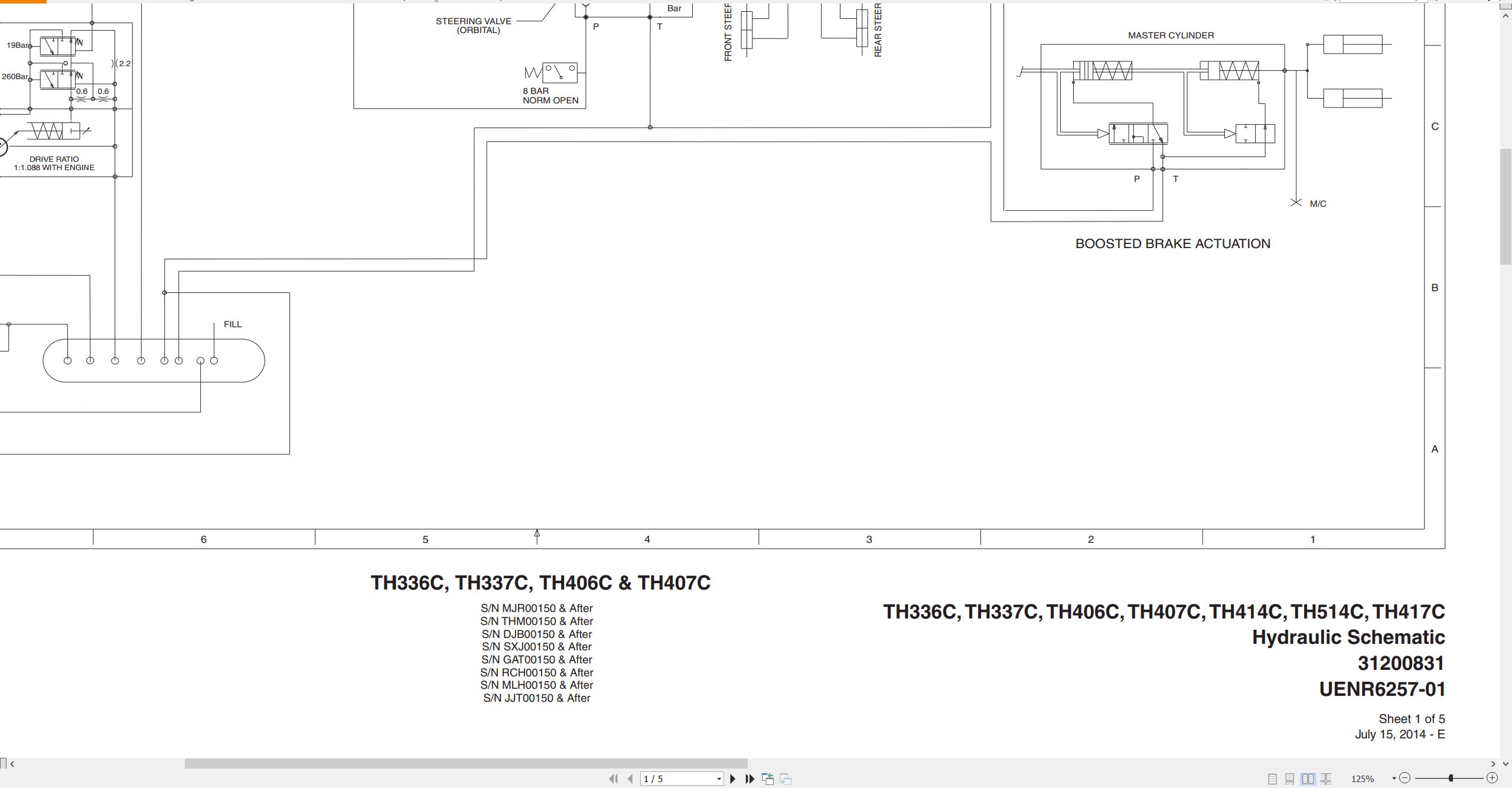 CAT Telehandler TH417C Electrical Hydraulic Schematic (2)