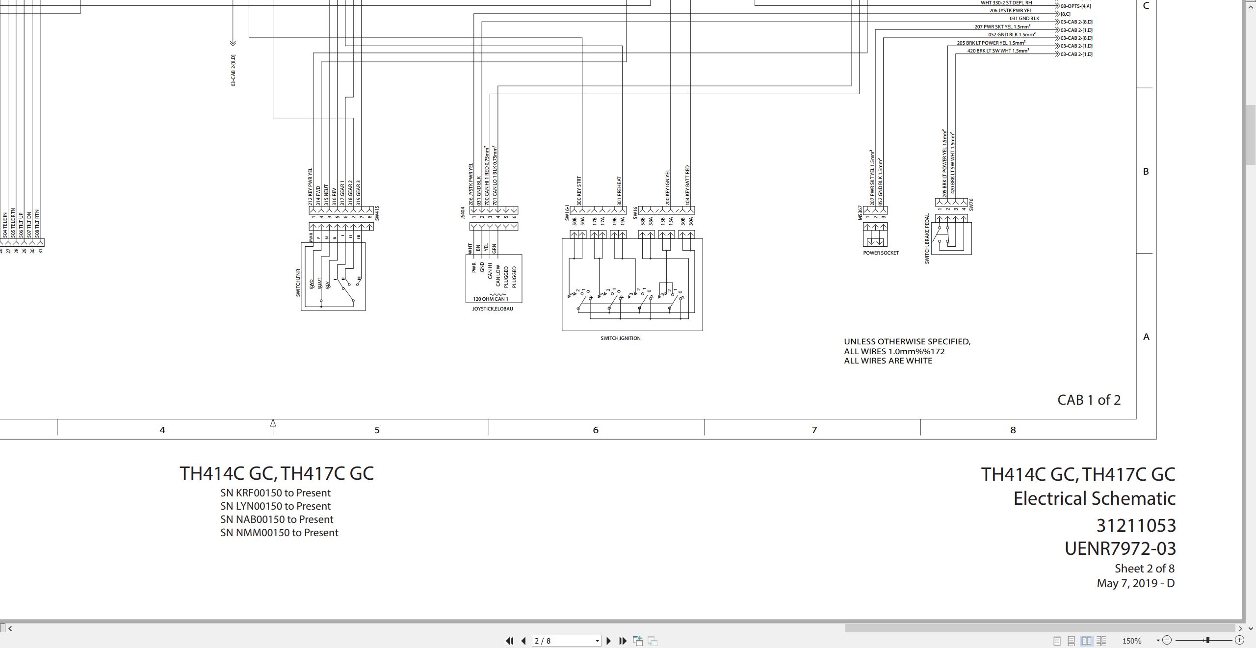 CAT Telehandler TH417C GC Electrical Hydraulic Schematic (1)