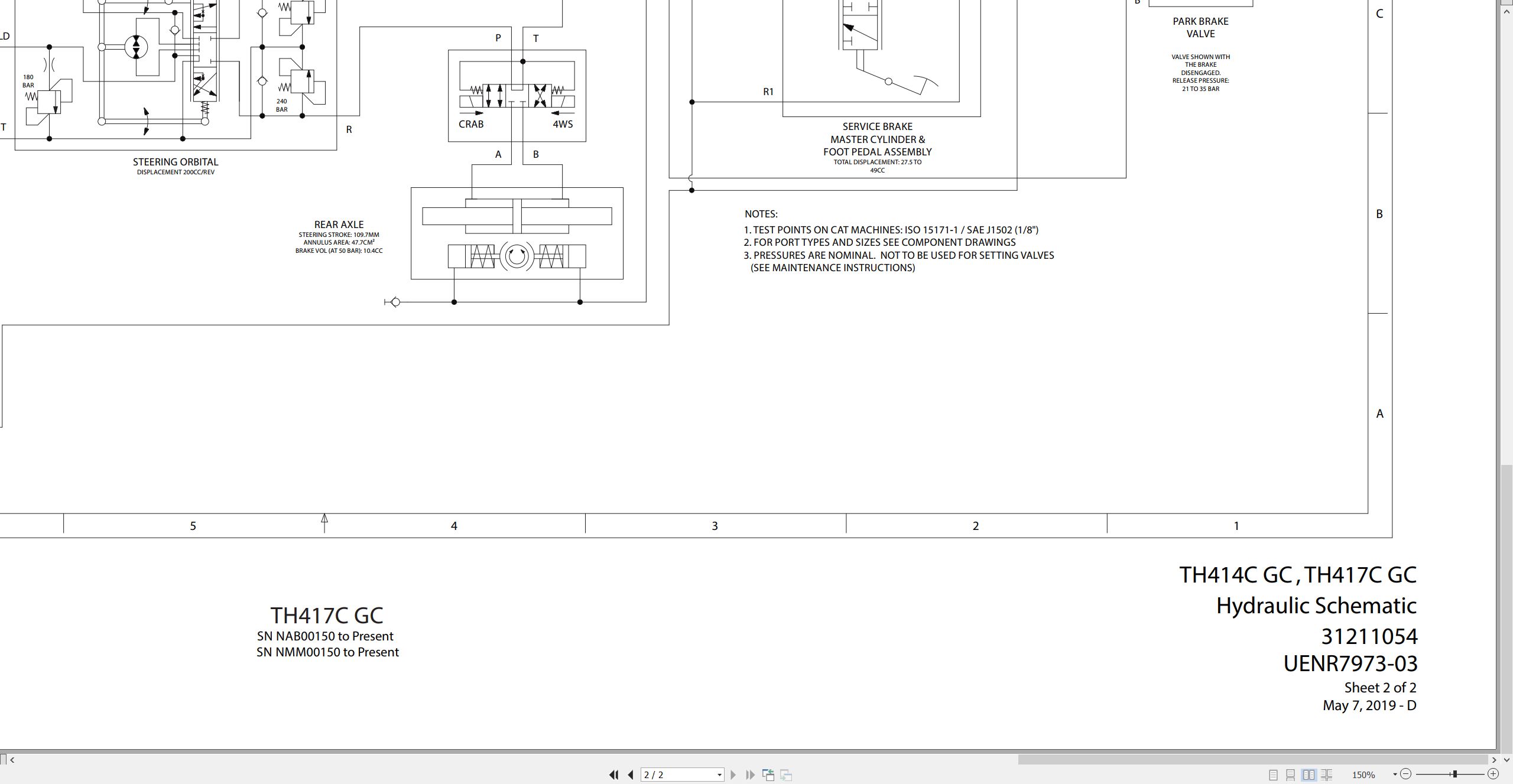 CAT Telehandler TH417C GC Electrical Hydraulic Schematic (2)