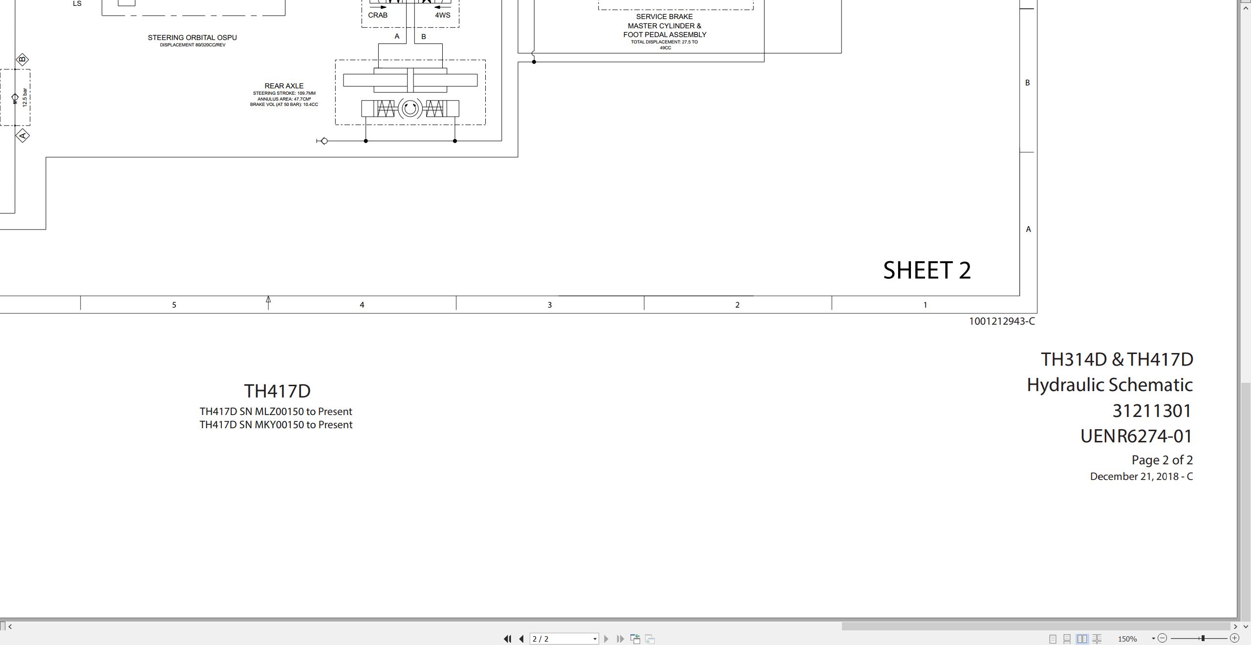 CAT Telehandler TH417D Electrical Hydraulic Schematic (2)