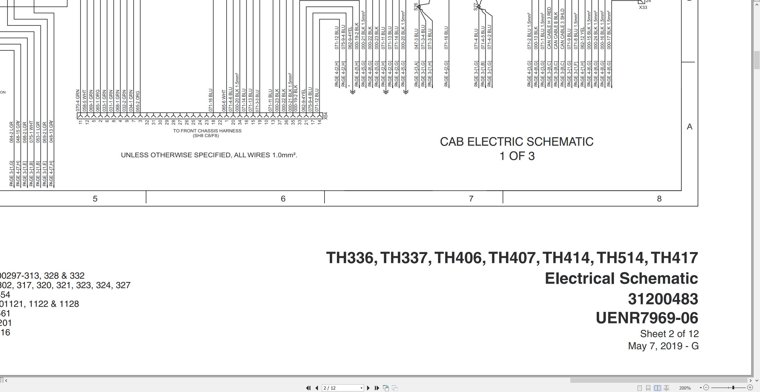 CAT Telehandler TH514 Electrical Hydraulic Schematic (1)