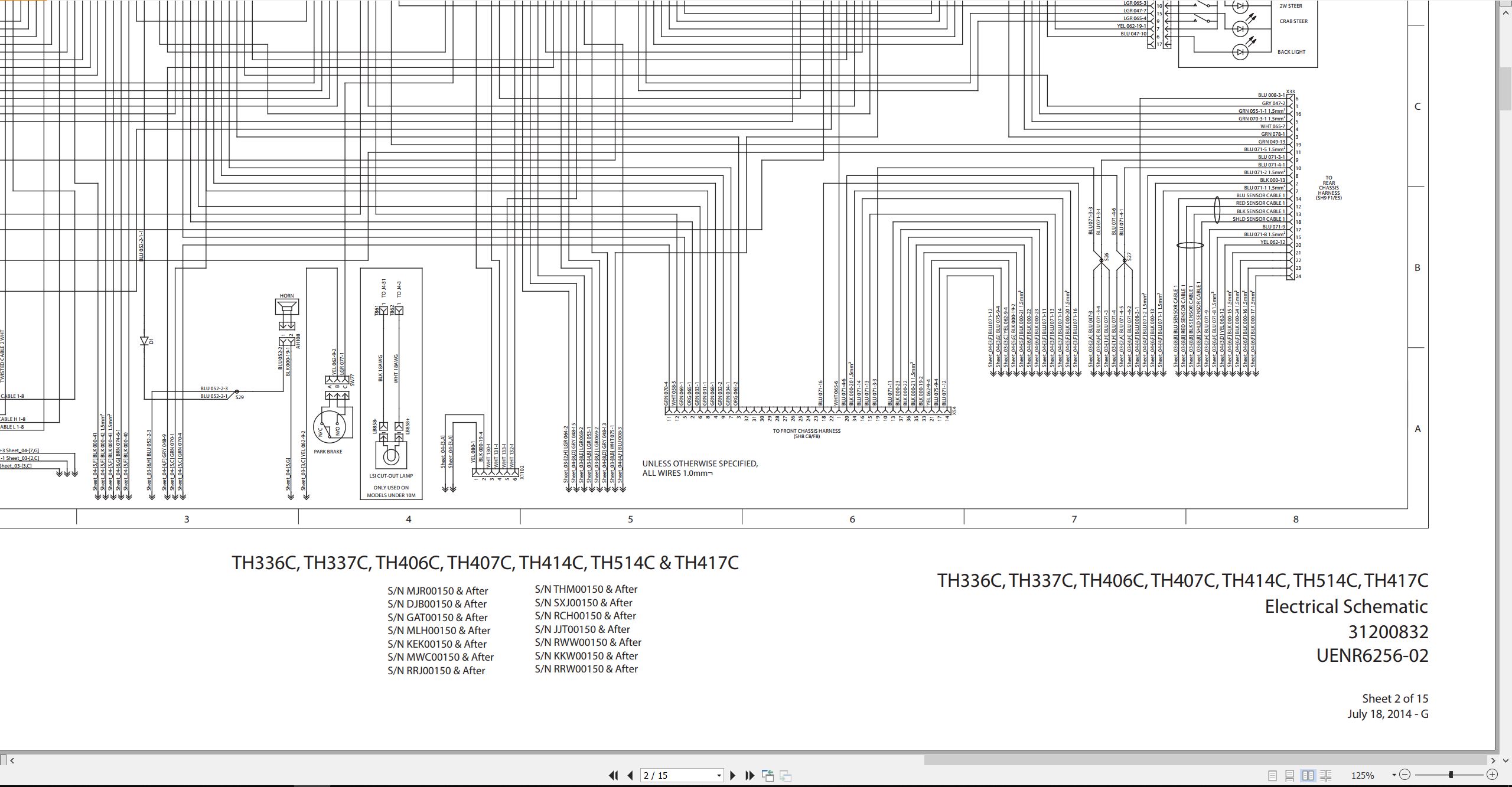 CAT Telehandler TH514C Electrical Hydraulic Schematic (1)