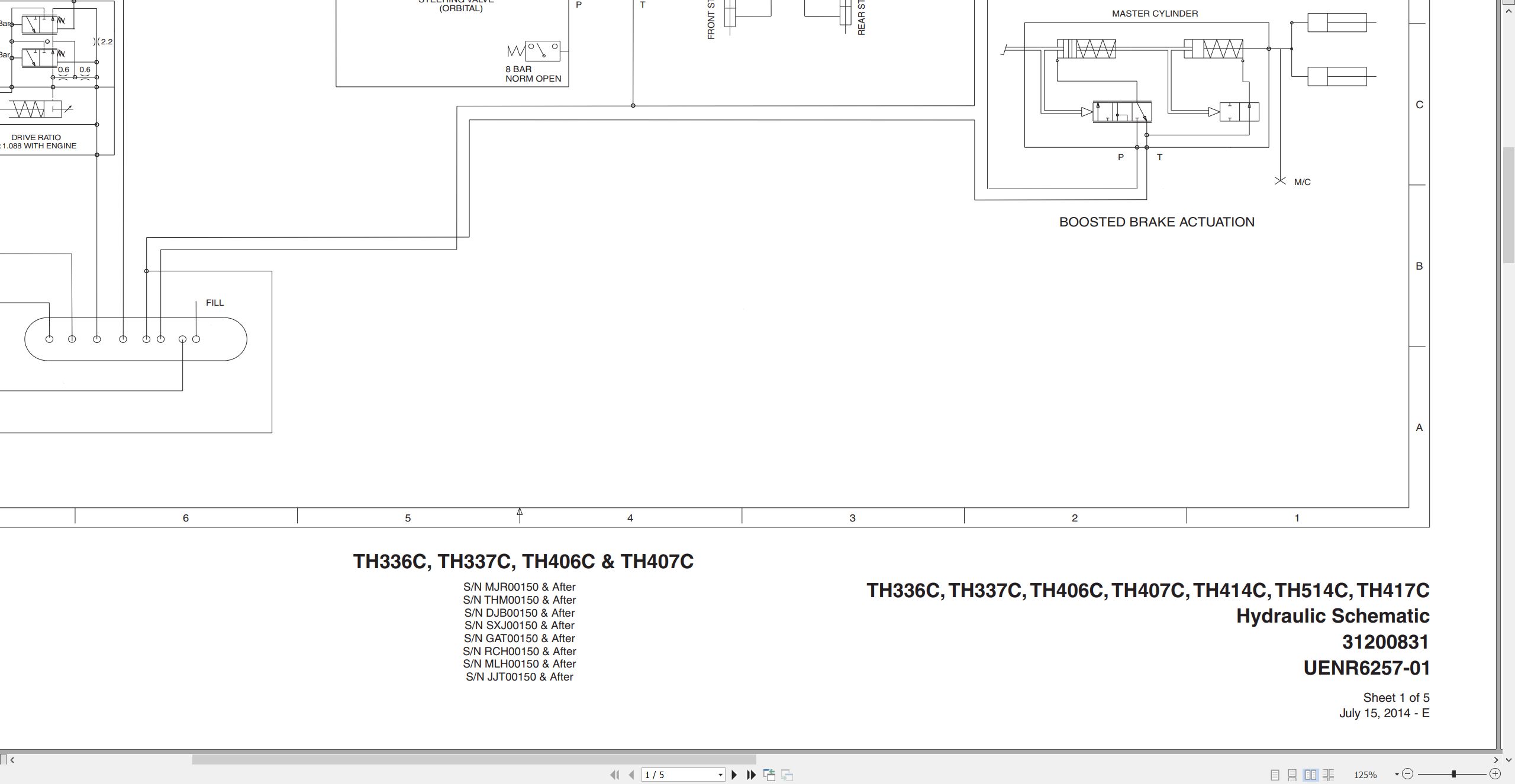CAT Telehandler TH514C Electrical Hydraulic Schematic (2)