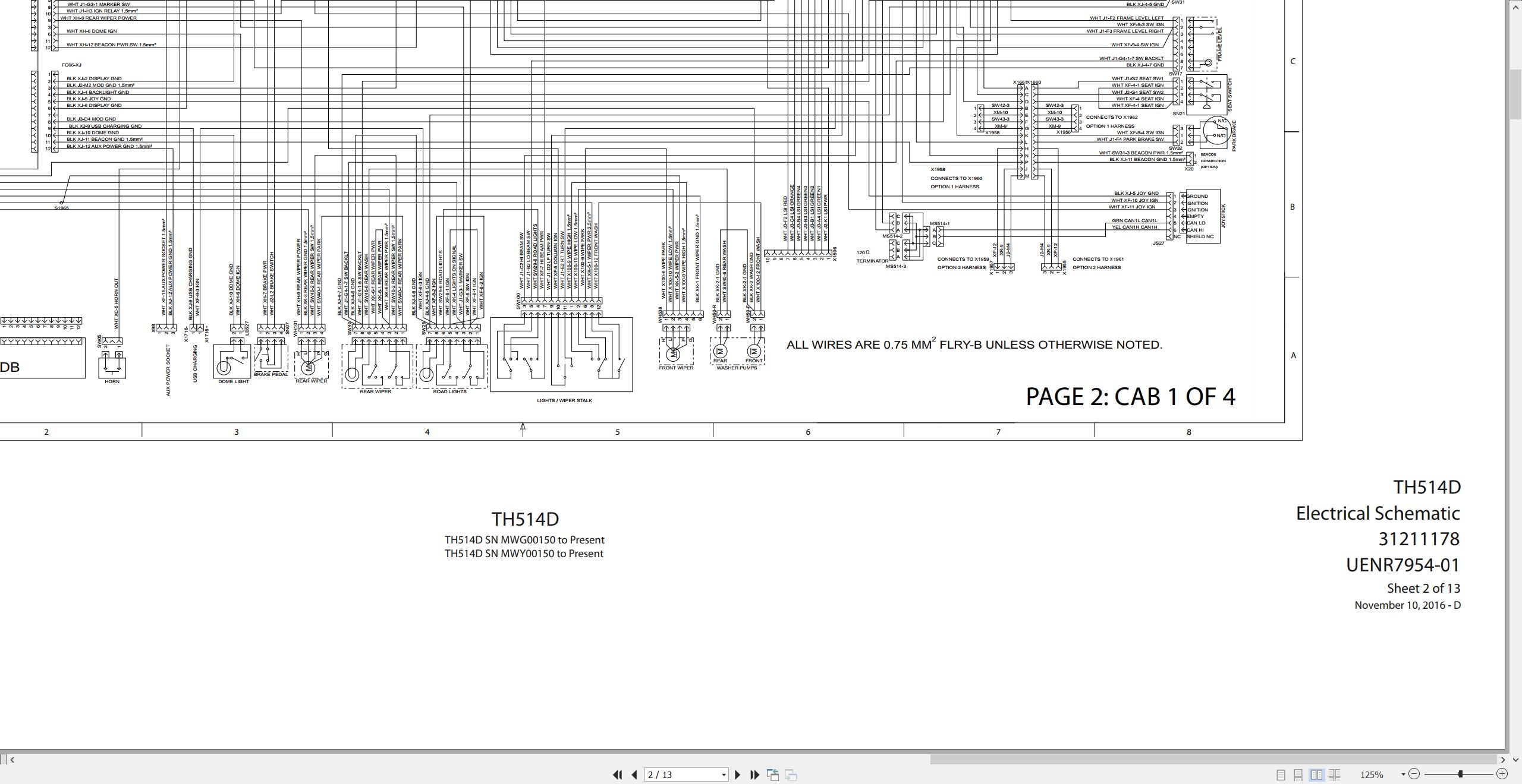 CAT Telehandler TH514D Electrical Hydraulic Schematic (1)