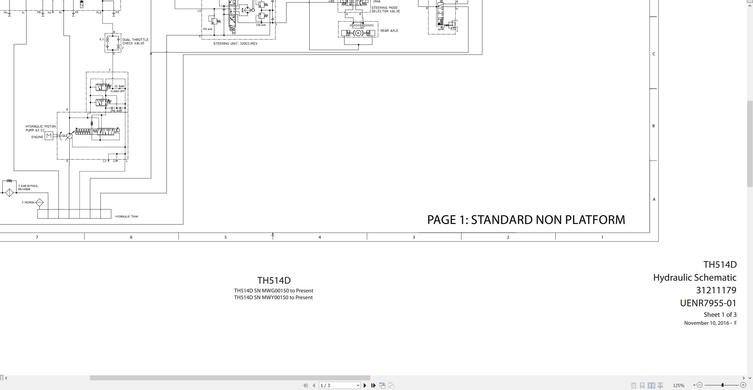 CAT Telehandler TH514D Electrical Hydraulic Schematic (2)