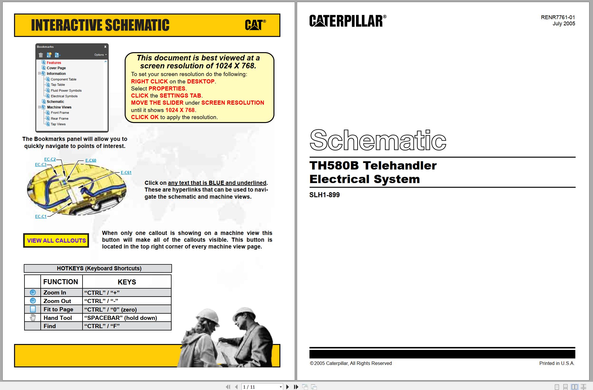 CAT Telehandler TH580B Electrical Hydraulic Schematic (1)