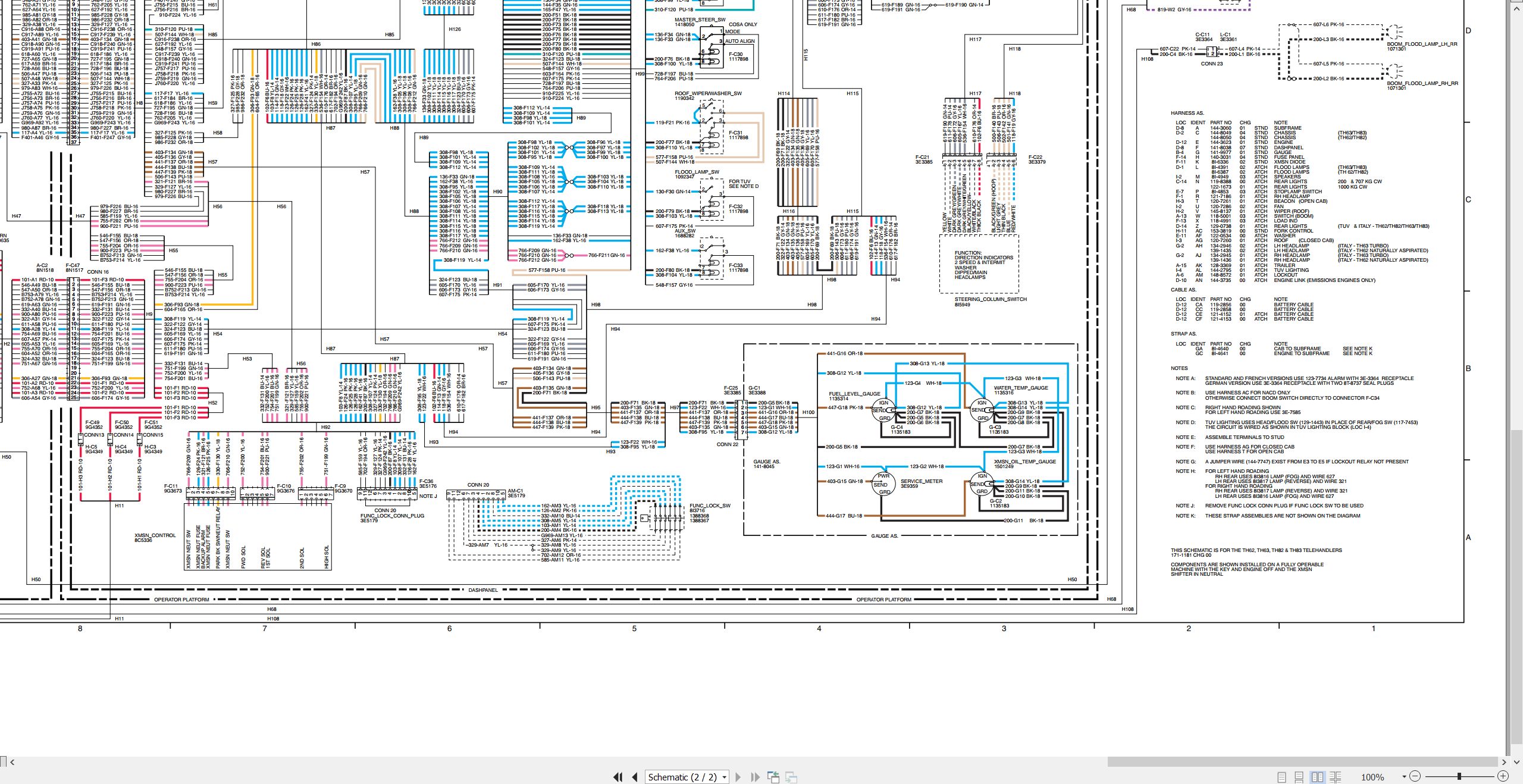CAT Telehandler TH62 Electrical Hydraulic Schematic (2)