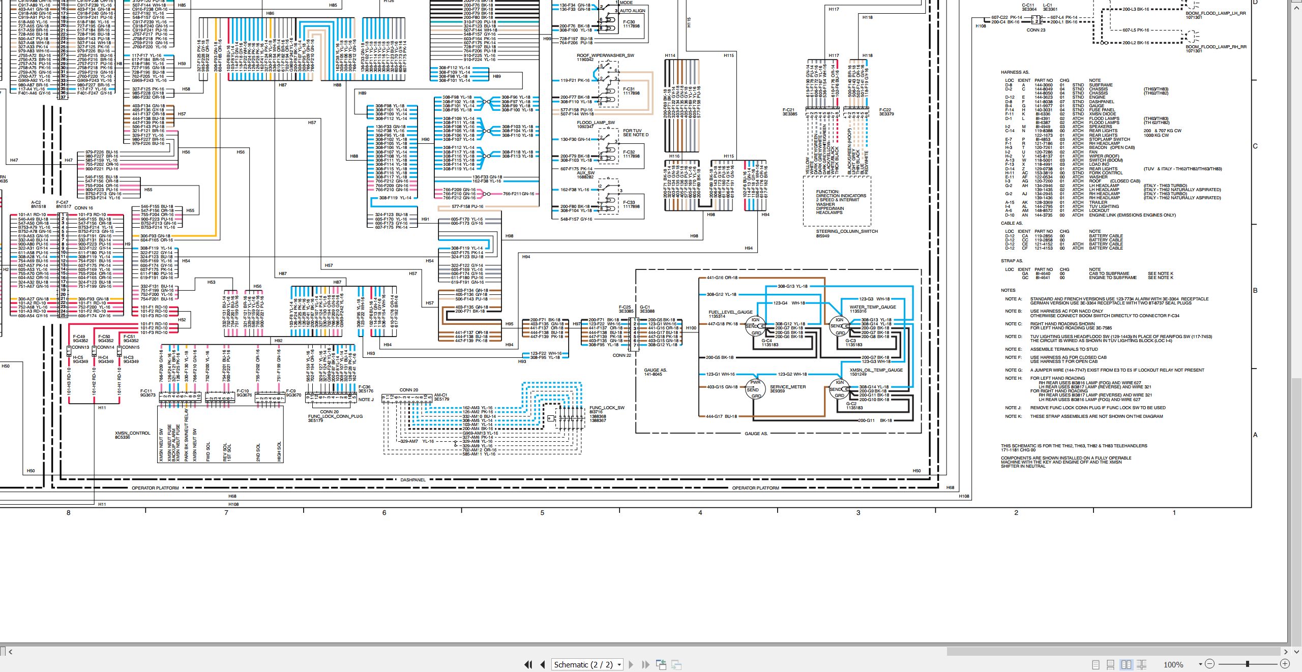 CAT Telehandler TH63 Electrical Hydraulic Schematic (2)