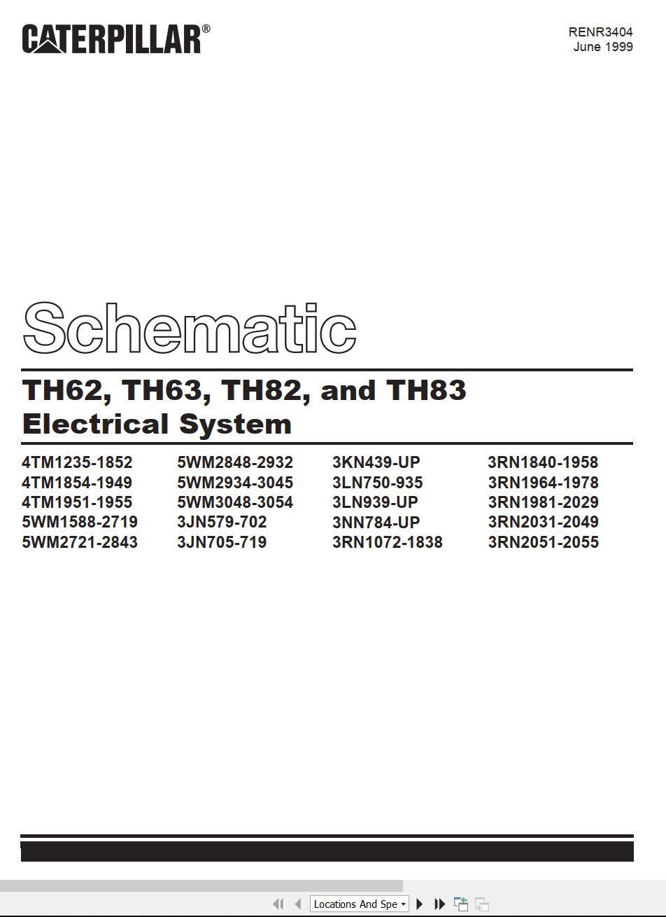 CAT Telehandler TH82 Electrical Hydraulic Schematic (1)